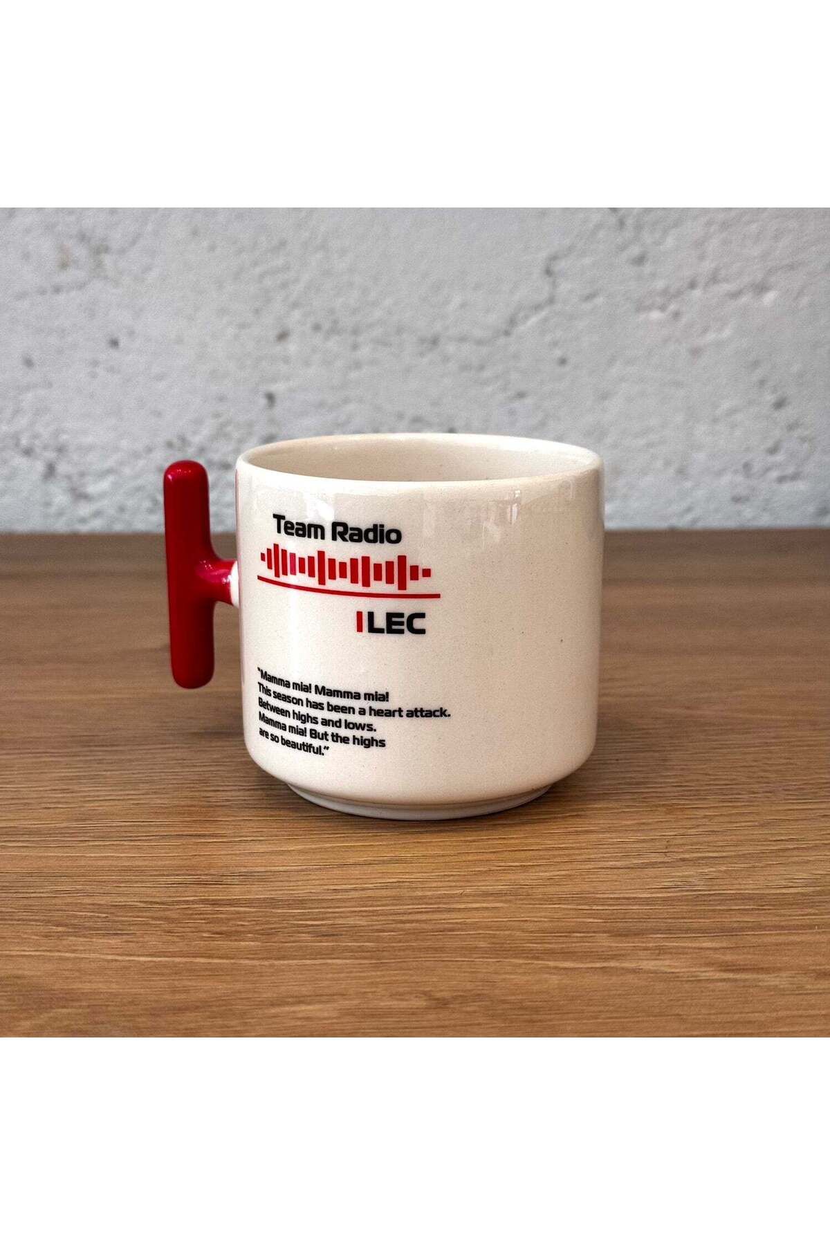 The Lucid Lab-Ferrari Team Radio / Charles Leclerc Red t Cup with Handle 3
