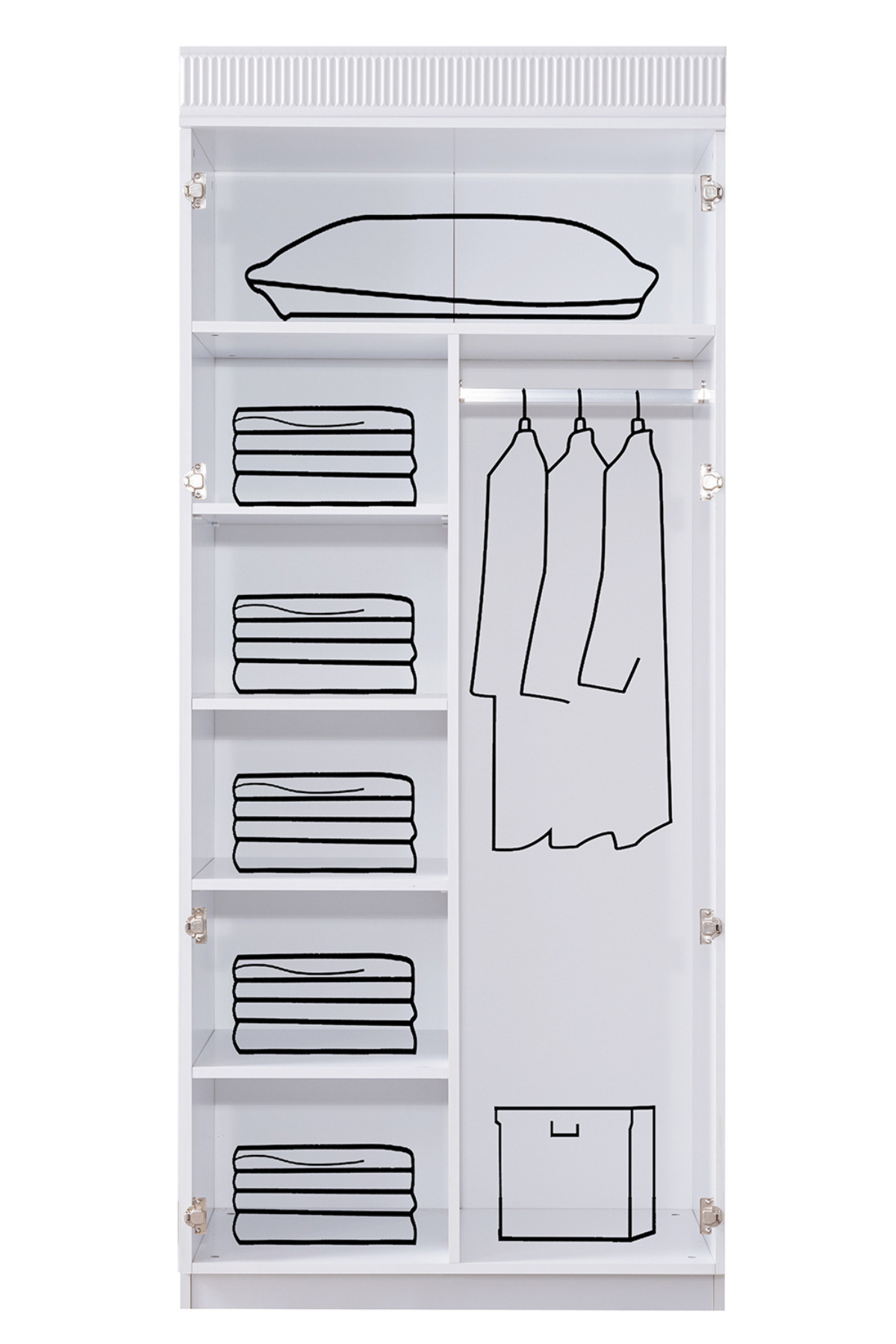 Setay Gardırop, Dolunay 2 Kapaklı Dolap - Beyaz fotoğrafı 3 (önizleme)