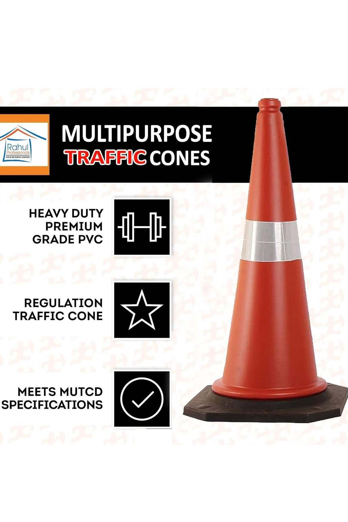 Generic-1pc 75cm Traffic Cone - Safety Cone with Reflective Collar for Parking Lot and Driving Training 4