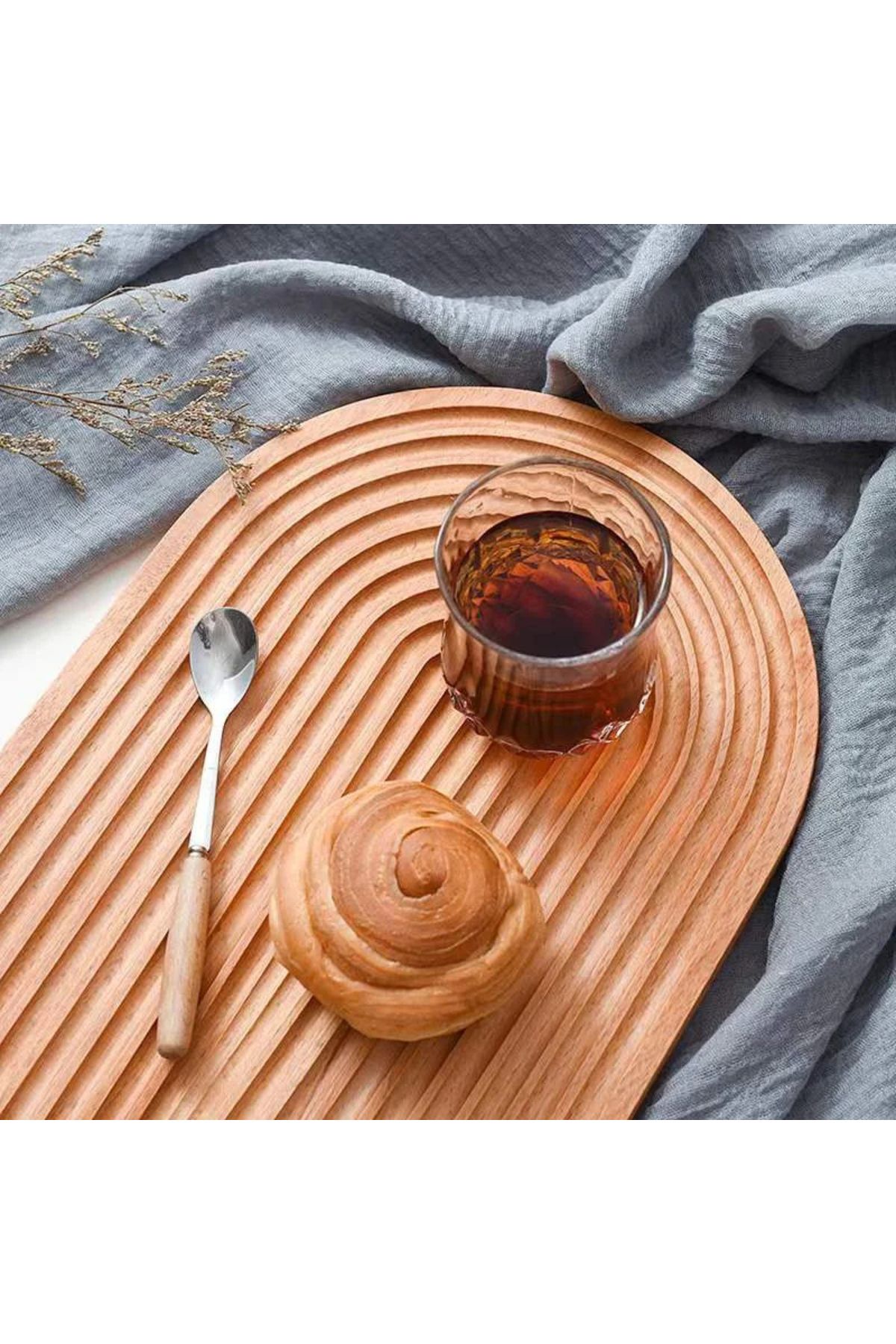 ellahomedekor Bambu Sunum Tahtası- Kesme Tahtası- Dekoratif Tahta 32 cm x 24 cm