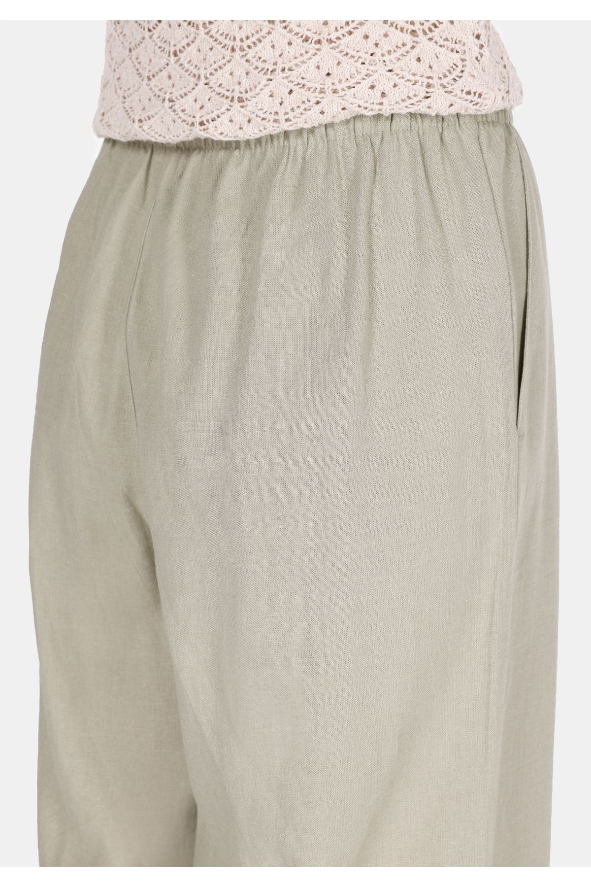 Colin's-Pantaloni verzi pentru femei, cu talie înaltă, cu picioare largi 6
