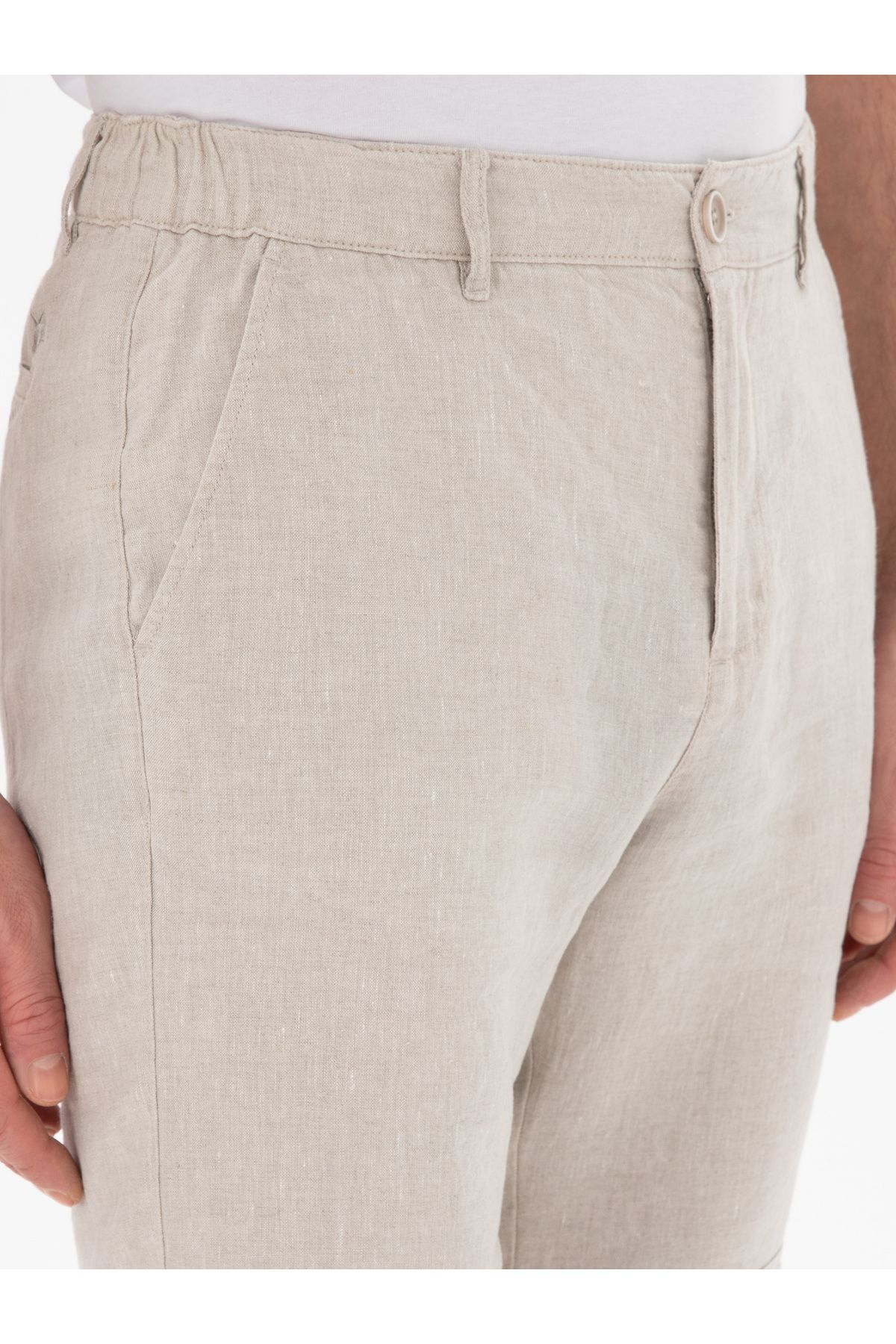Cacharel Bej Regular Fit %100 Keten Bermuda Şort 50305617-vr011 ...