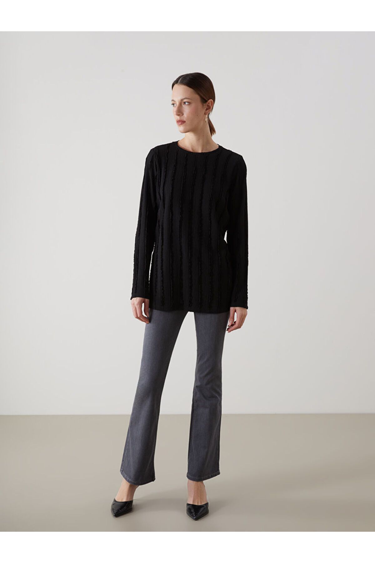LC Waikiki-New Season Crew Neck Textured Women's Tunic - S5Lh66Z8 2