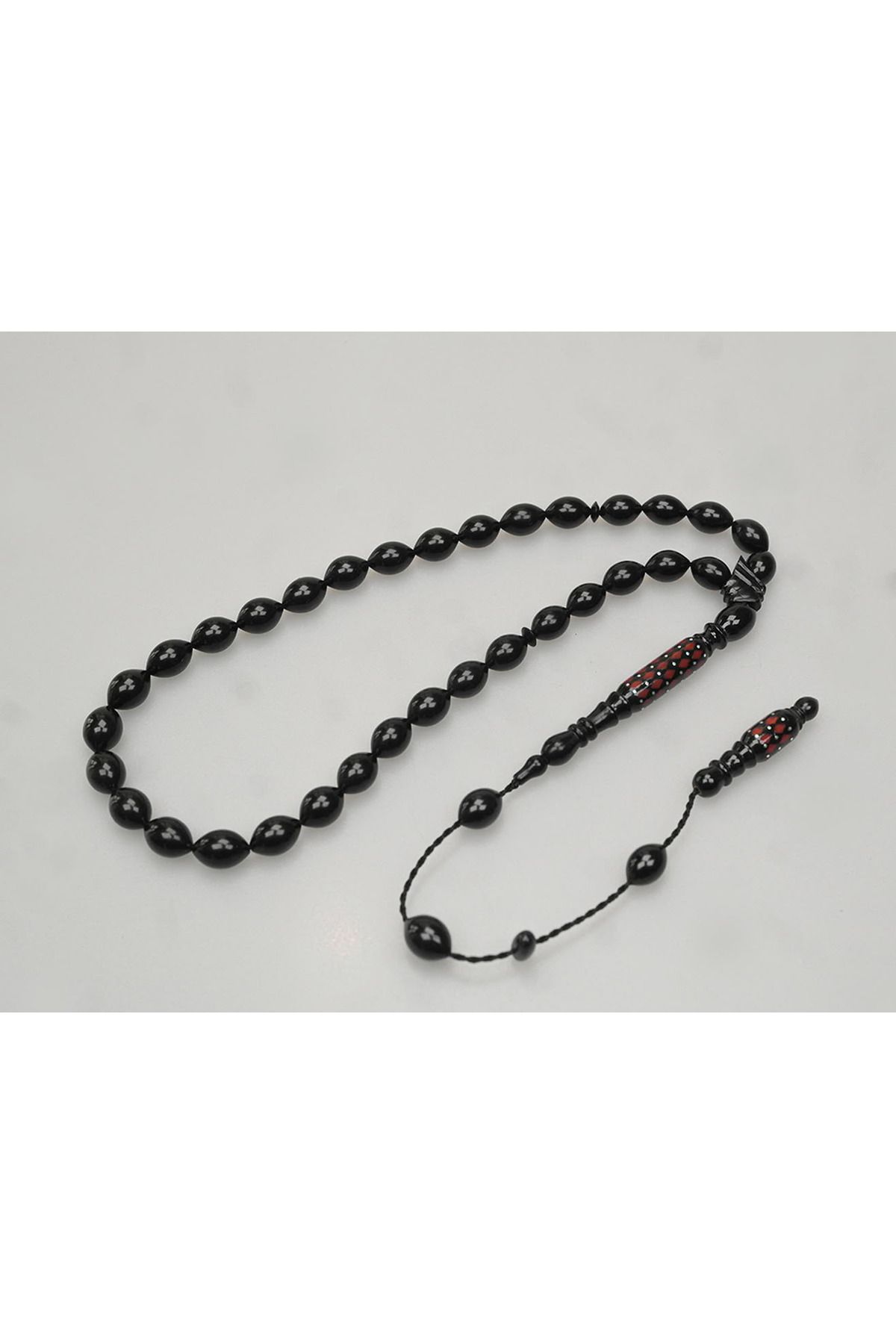 Skygo-Oltu Stone Carved İmame and Red Enamel Processing Plain Rosary 1