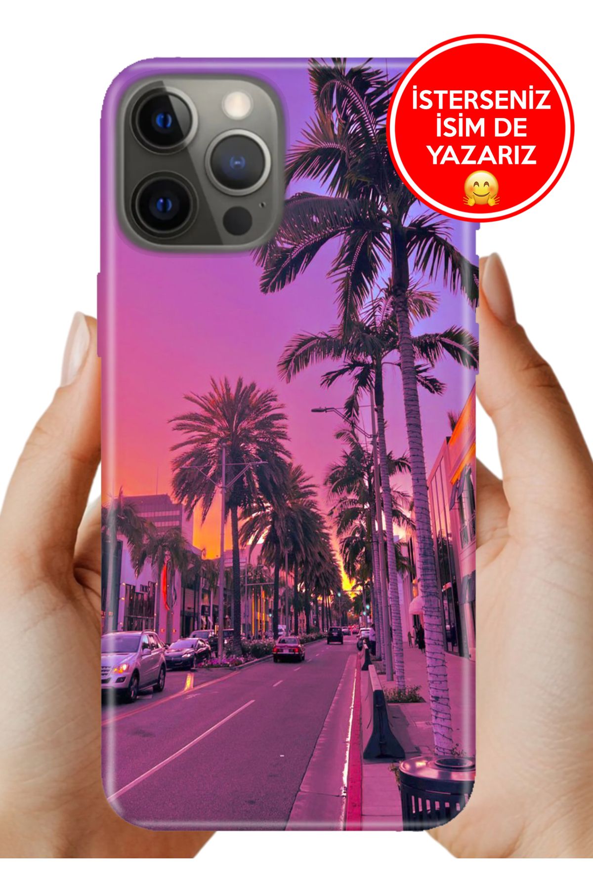 Cekuonline iPhone 12 Pro Max 6.7 5G Kılıf Cekuform Desenli Art Silikon Beverly Hills 90210