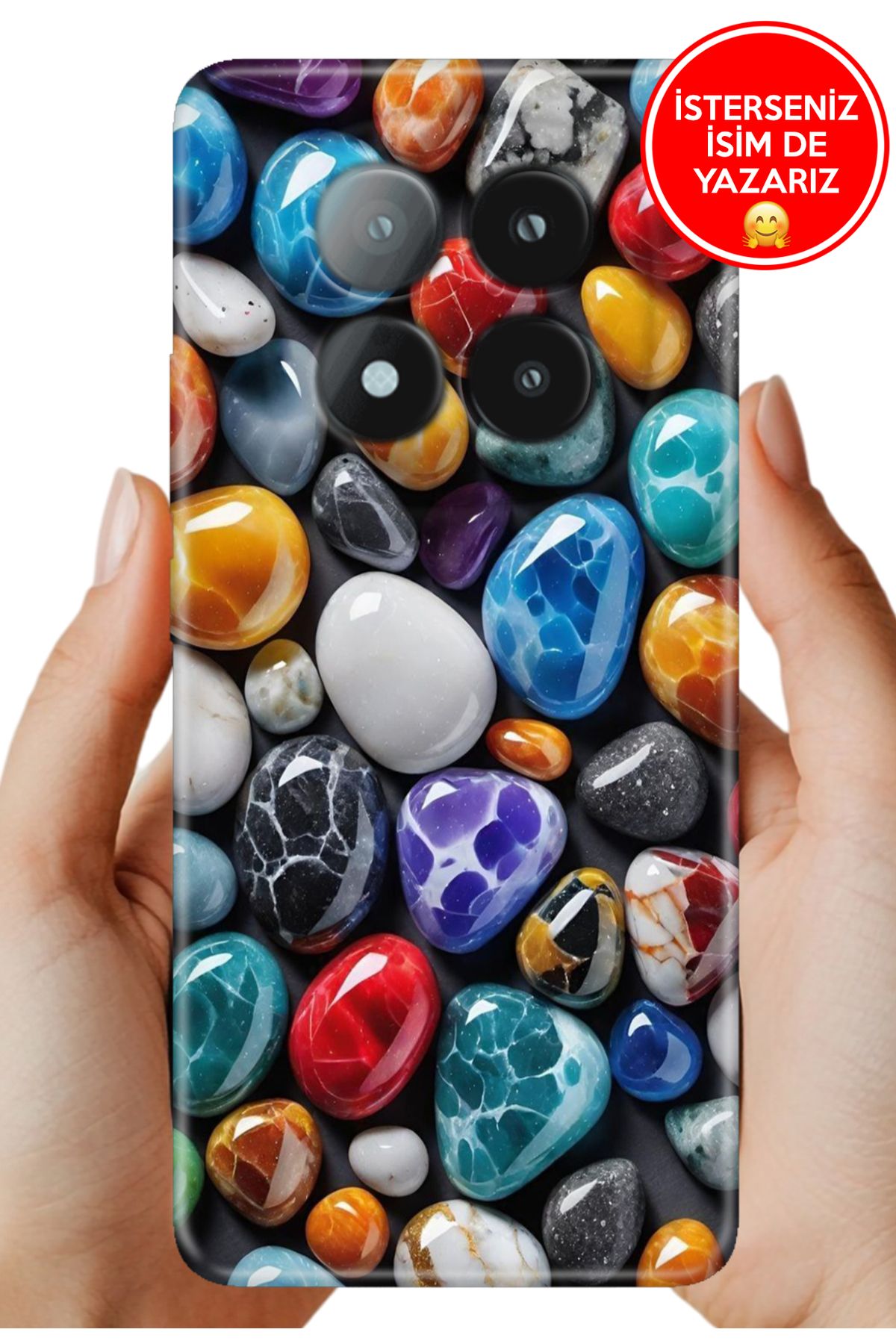Cekuonline Redmi Note 14 Pro+ Plus Kılıf Baskılı Life Style Kapak Silikon Şans Taşları