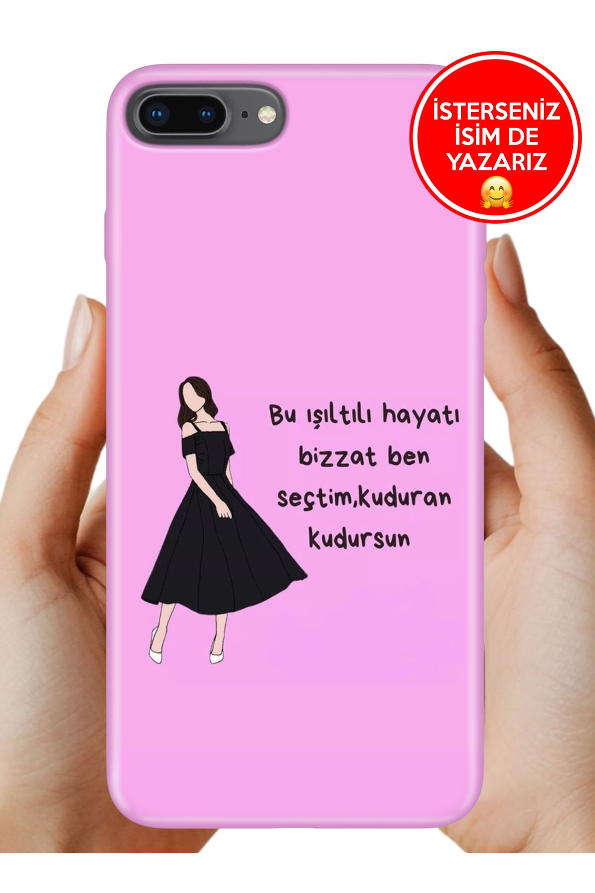 Cekuonline iPhone 7 Plus - 8 Plus Kılıf Cekuform Desenli Art Silikon Ben Seçtim