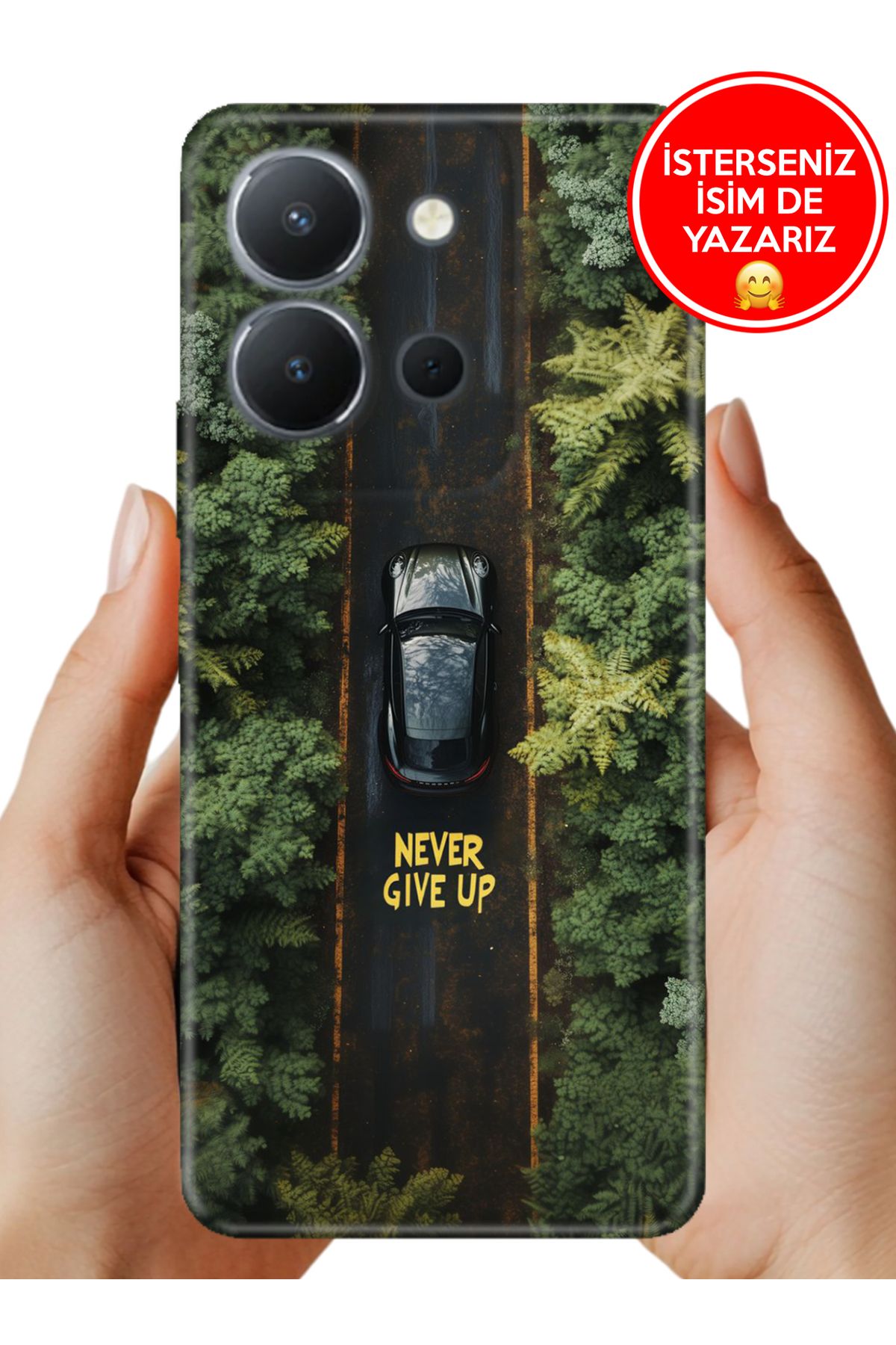Cekuonline Vivo Y36 Uyumlu Kılıf 6.64" Baskılı Life Style Kapak Silikon Never Give Up555
