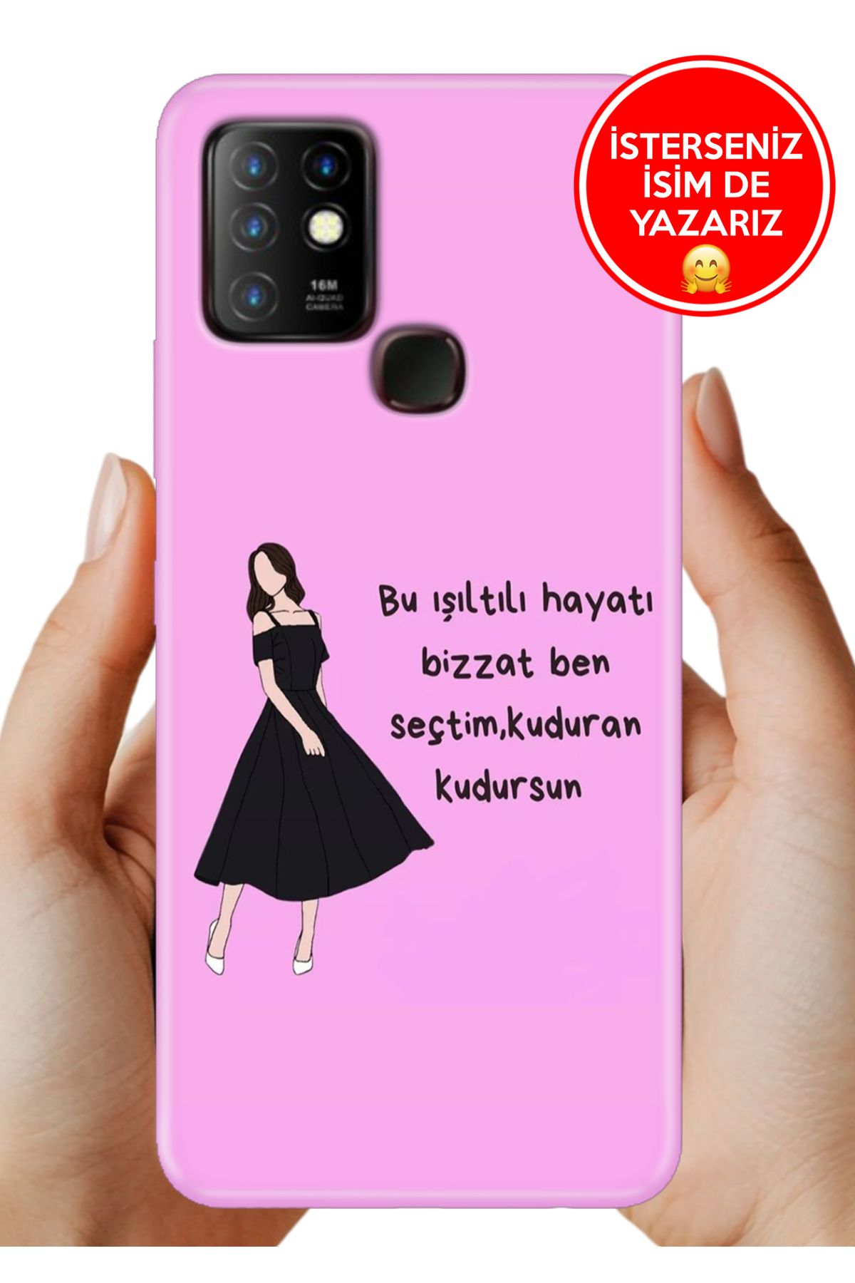 Cekuonline İnfinix Hot 10 Kılıf Cekuform Desenli Art Silikon Ben Seçtim