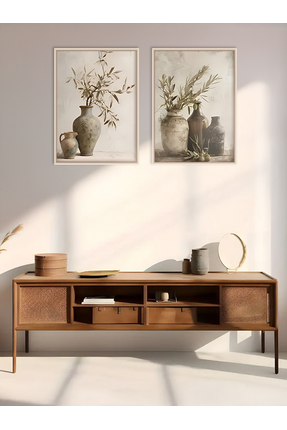 fijigo 2'li Set Çerçeveli Bir Dal Zeytin, Bir Dünya Huzur Tablosu | 2'li Vers...