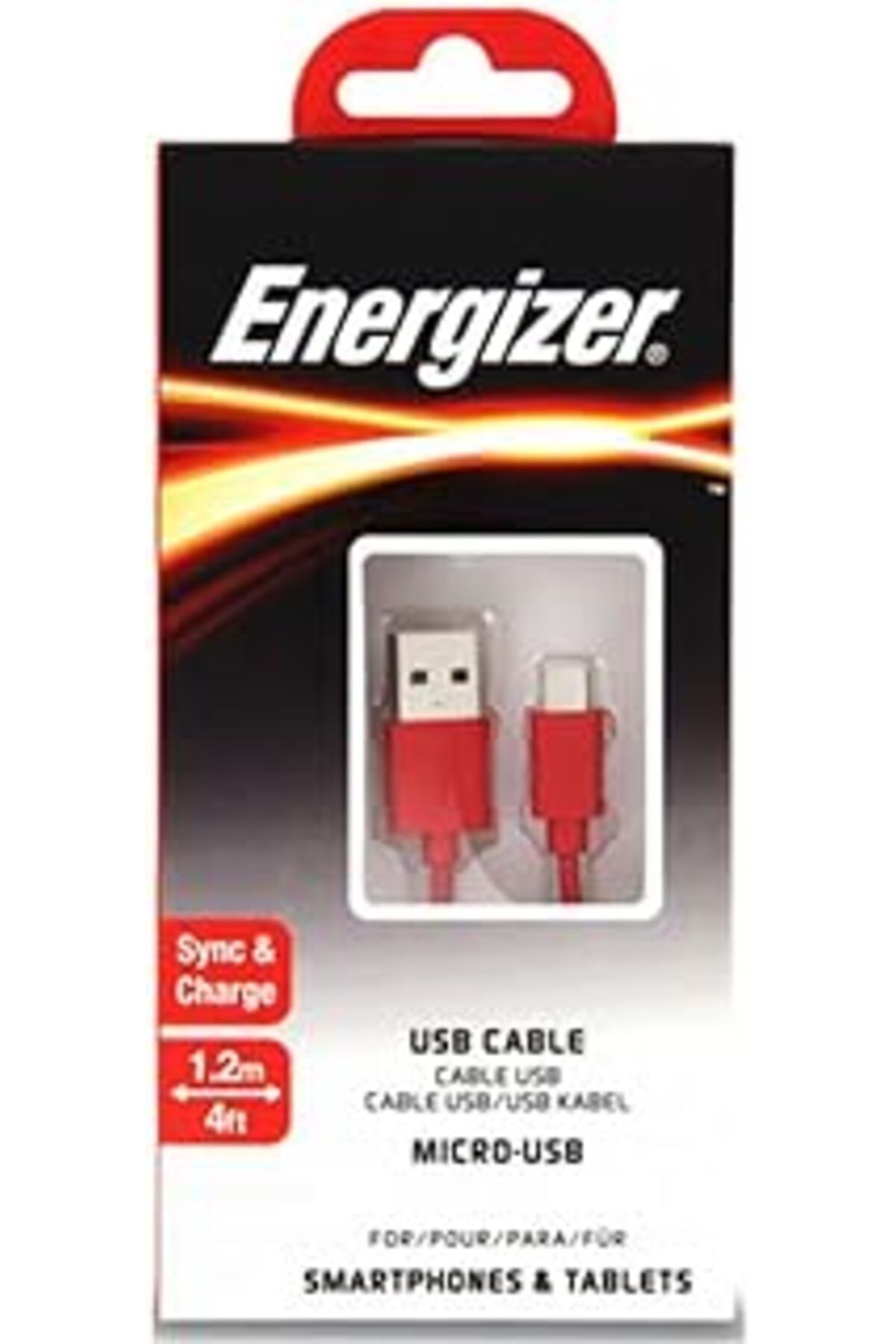TBSProjects Energizer C12Ubmcgrd4 1.2M Flat Micro Kırmızı Usb Kablosu
