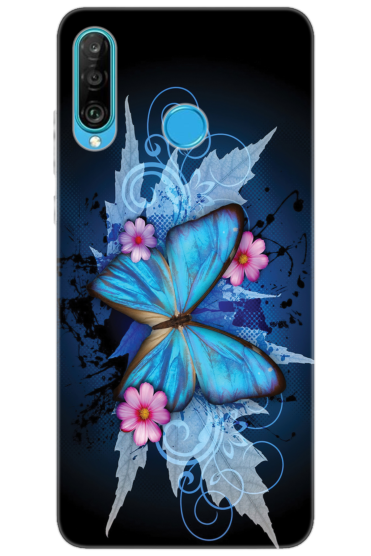 Huawei P30 Lite (MAR-LX1A) Compatible Case Pattern Printed Silicone Butterfly Image NGO:550 CP-qSvTxTs