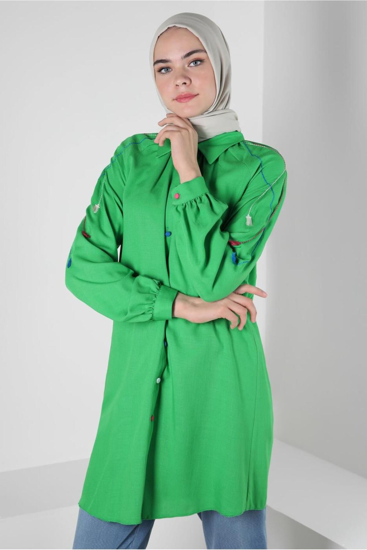 تونیک دکمه دار منگوله 43913 Alvina