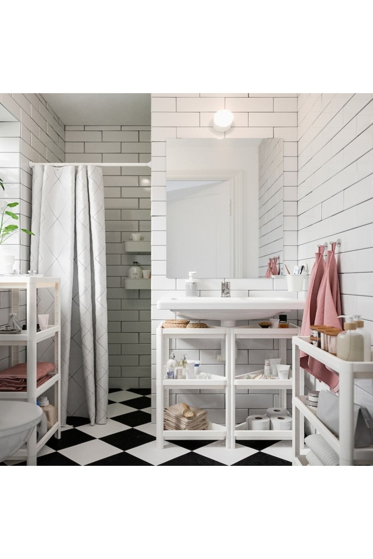 IKEA-وحدة رفوف زاوية من فيسكين - 33×33×71 سم، لون أبيض، موفرة للمساحة، مقاومة للماء، سهلة التركيب بدون أدوات 4