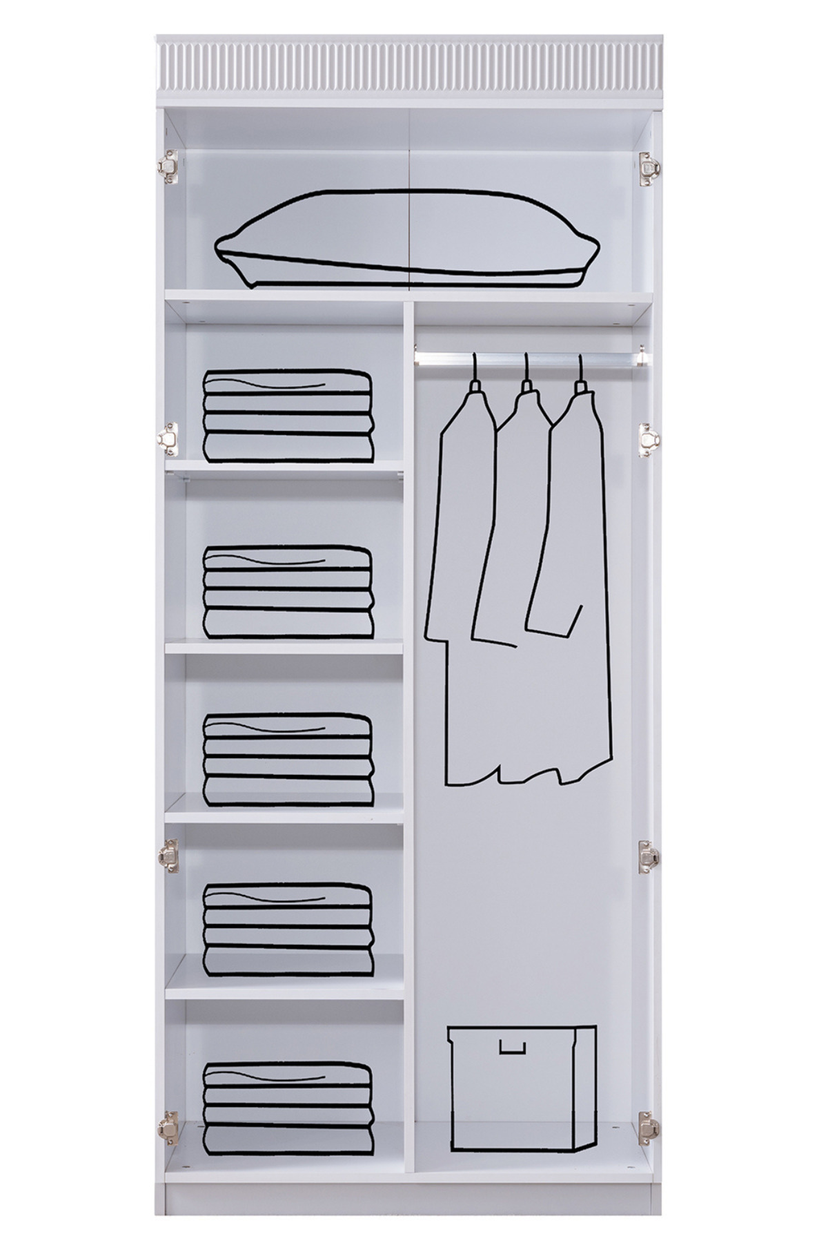 Setay Gardırop, Vira 2 Kapaklı Dolap - Beyaz fotoğrafı 3 (önizleme)