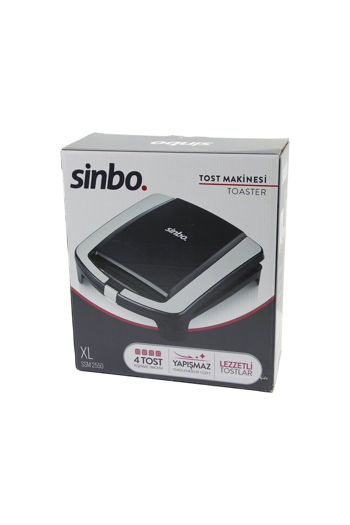 gizmurstore XL ELEKTRİKLİ TOST MAKİNESİ 4 TOST YAPIŞMAZ YÜZEY 1500W SSM-2550 (4767) - GMS2788-5420