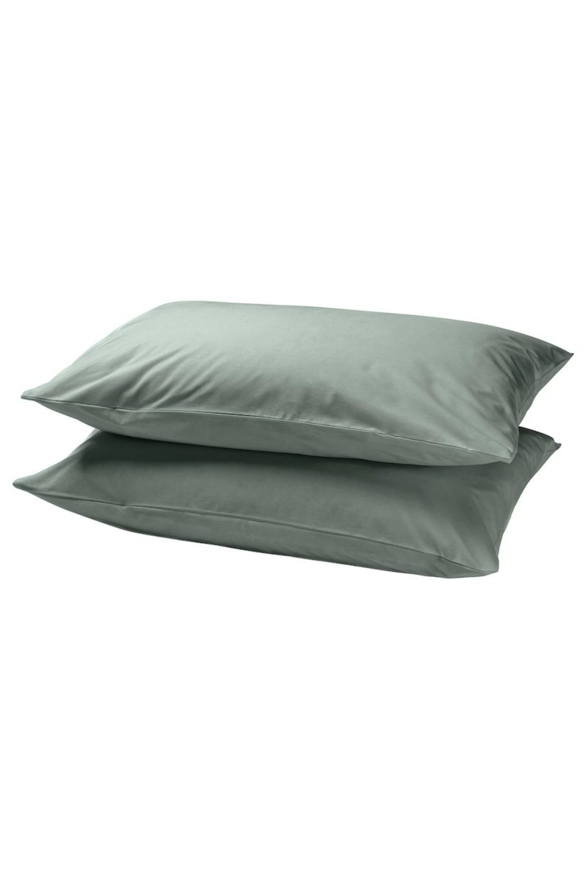 IKEA-DVALA Grey-Green Pillowcase Set – 100% Cotton, 50x80 cm, 2-Pack | Soft & Breathable 1