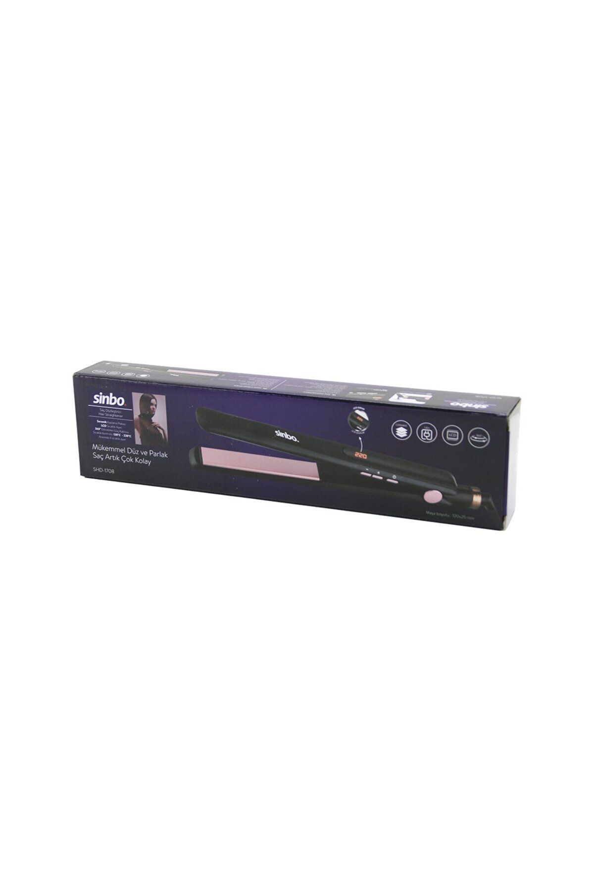 gizmurstore 120X25MM DİJİTAL SAÇ DÜZLEŞTİRİCİ MAKİNE SERAMİK KAPLAMA 120-220℃ 360° - GMS3420-8432