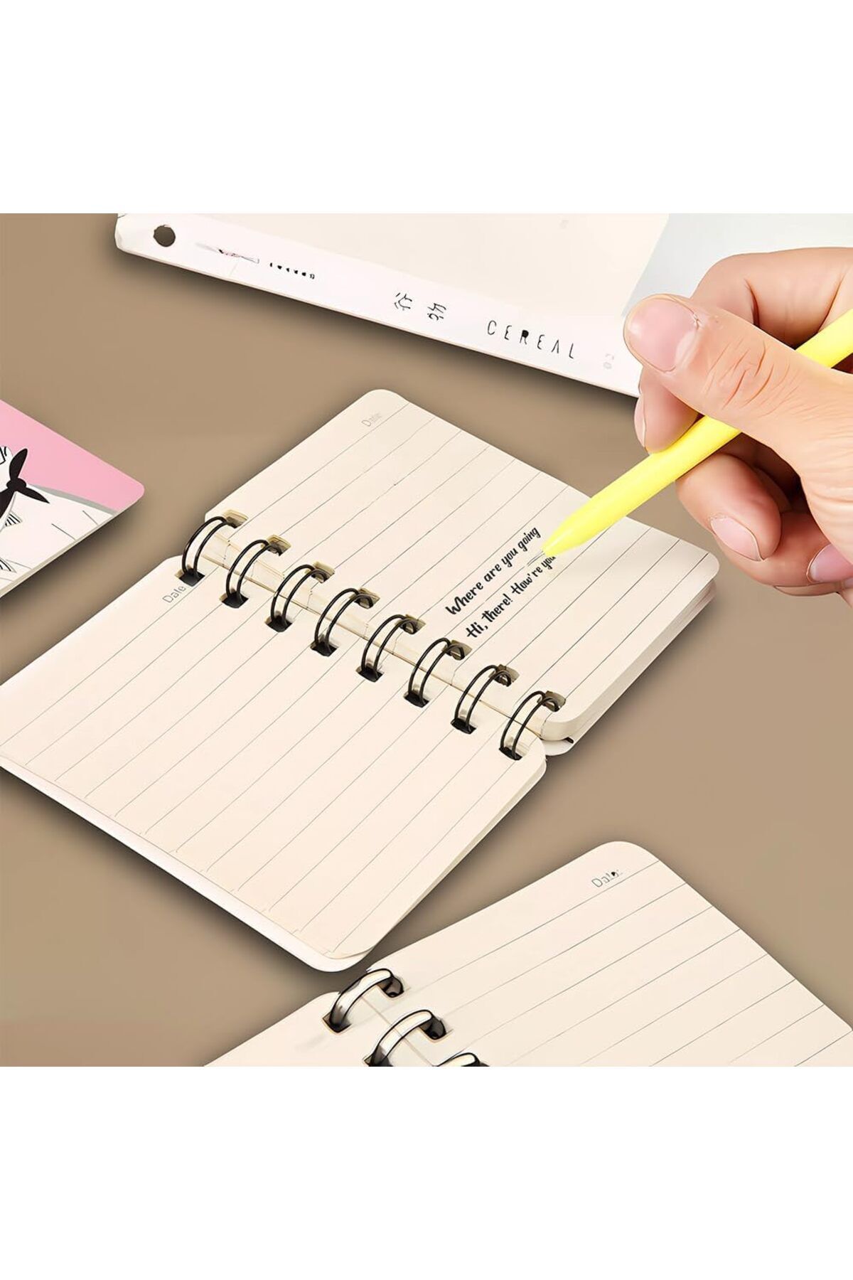fulina-4pcs Spiral Notebook,A7,Cartoon CatPattern,With Thickened Horizontal,10.5X8cm,for Diary Drawing 3