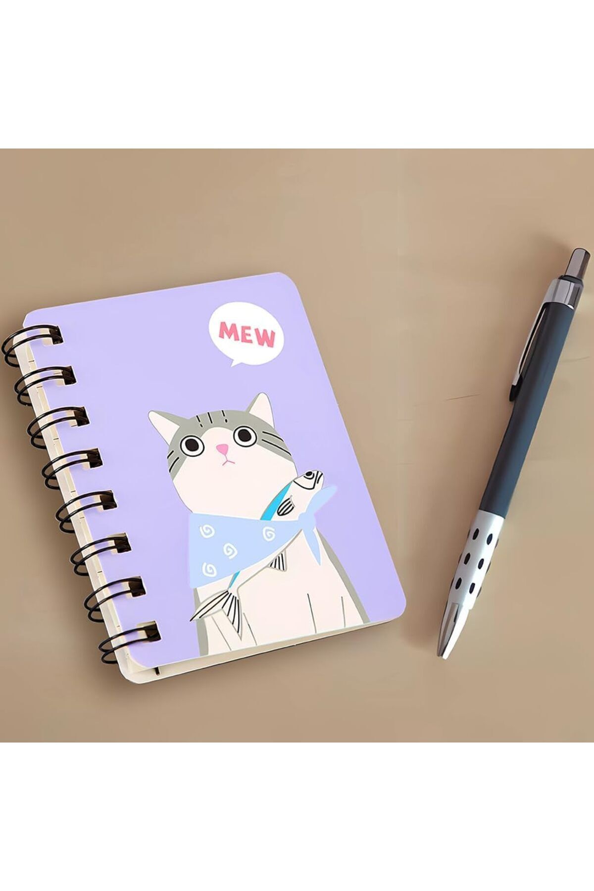 fulina-4pcs Spiral Notebook,A7,Cartoon CatPattern,With Thickened Horizontal,10.5X8cm,for Diary Drawing 6