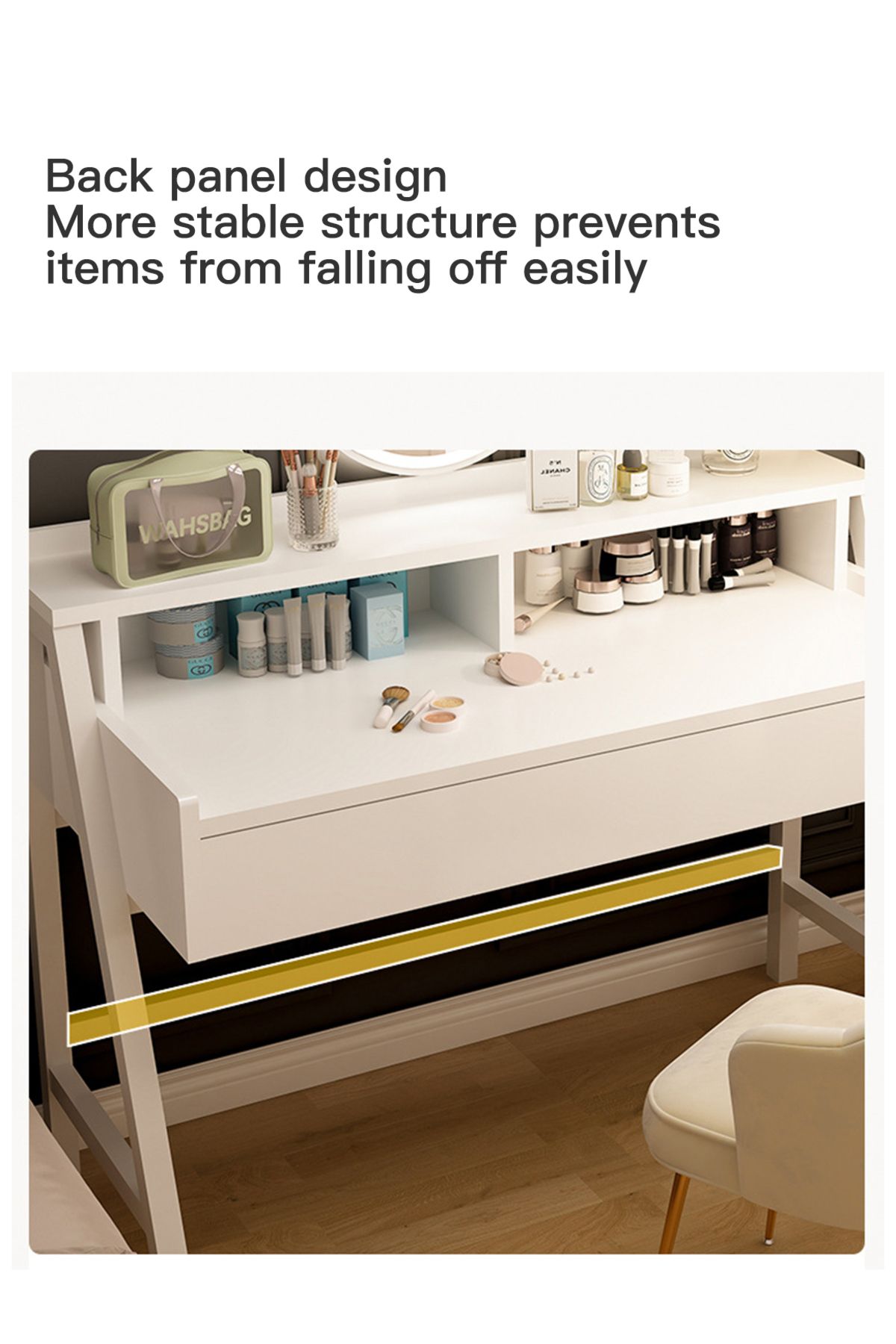 sharpdo-Modern Minimalist Bedroom Dressing Table With LED Mirror 4