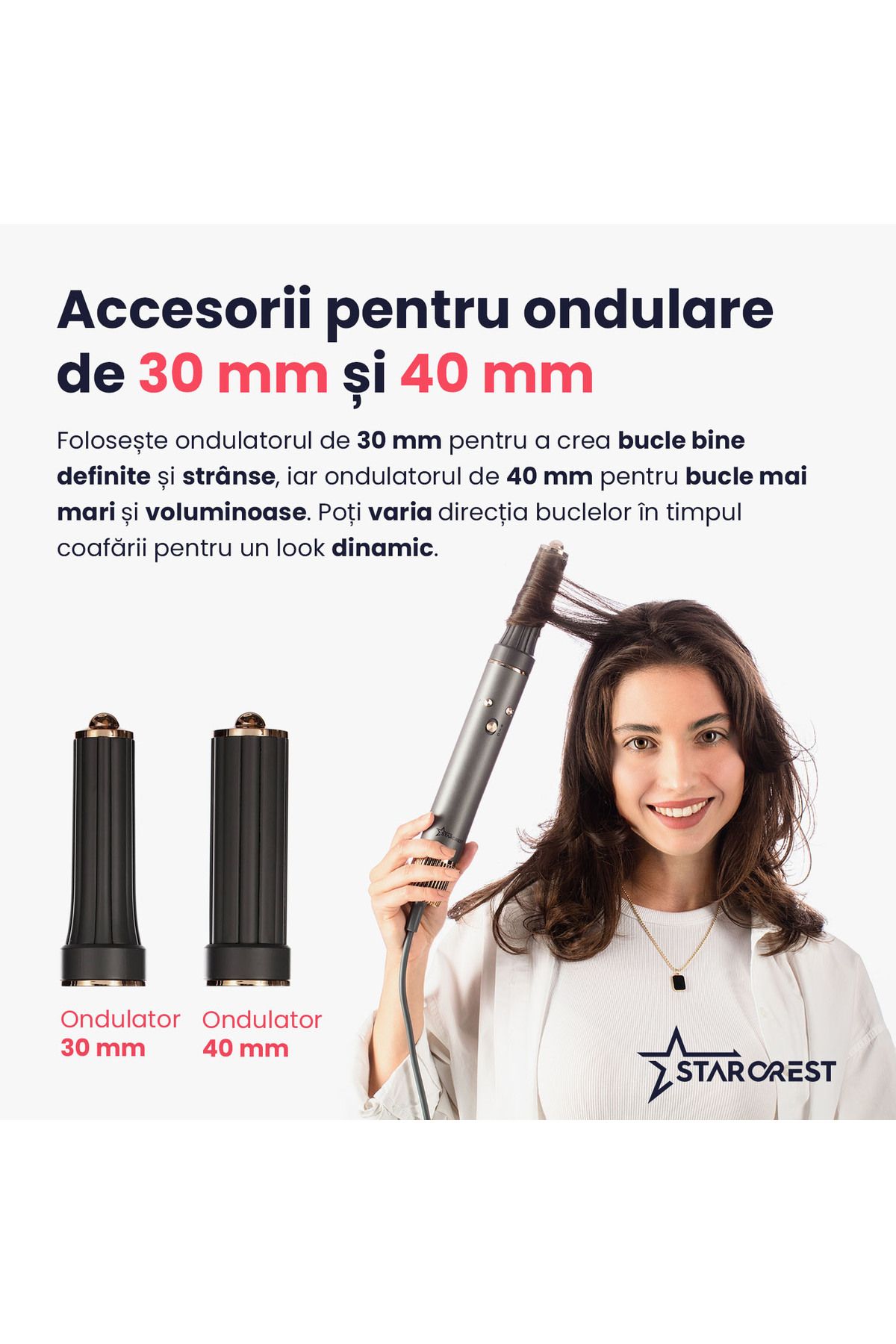 STARCREST-Uscator de par profesional STARCREST SHD-5-1, 1300 W, 4 Accesorii incluse, 3 Trepte de viteza 5
