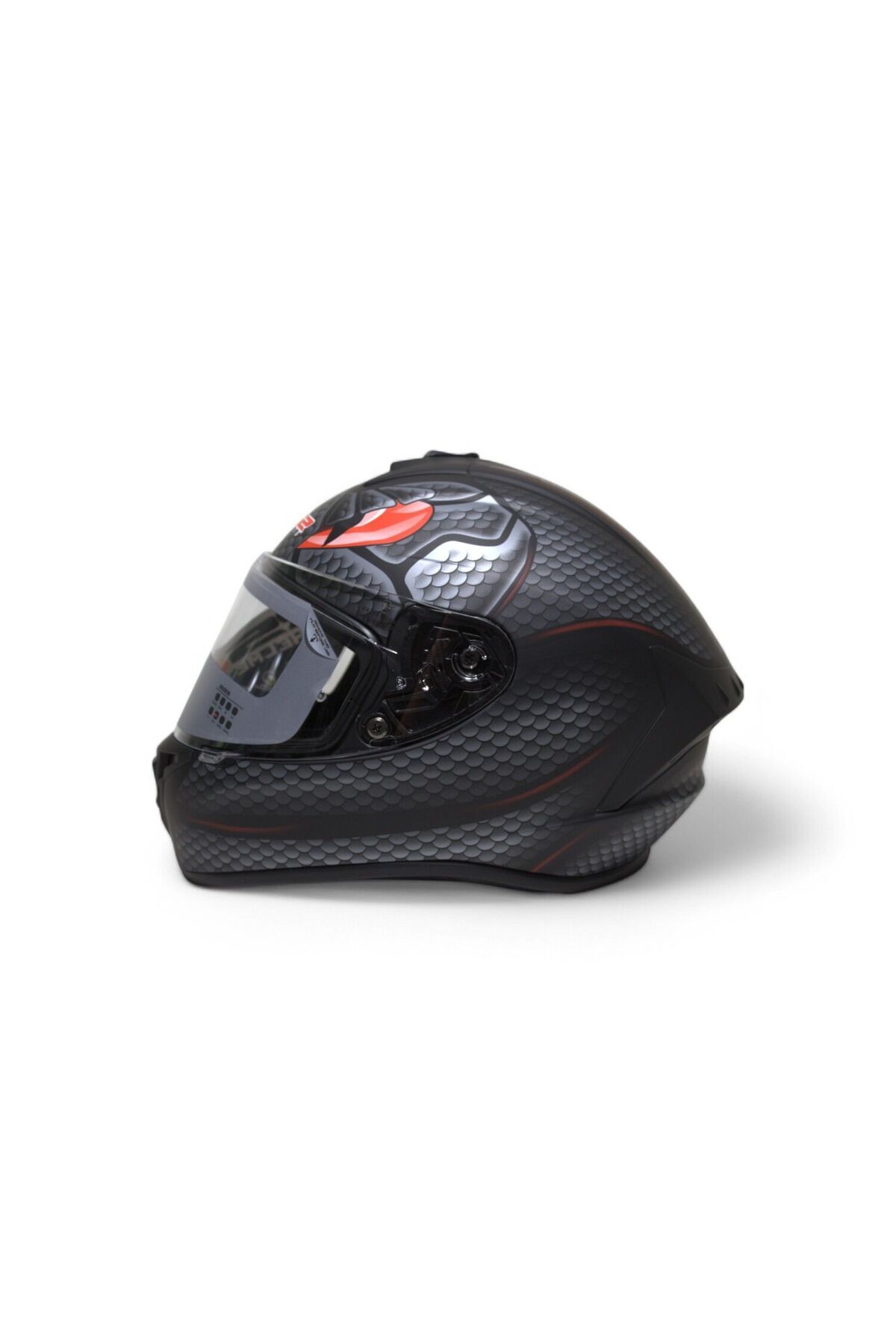 RS2 Kapalı Kask Yılan Desenli (SİYAH/GRİ/KIRMIZI) #rs320 32012/2