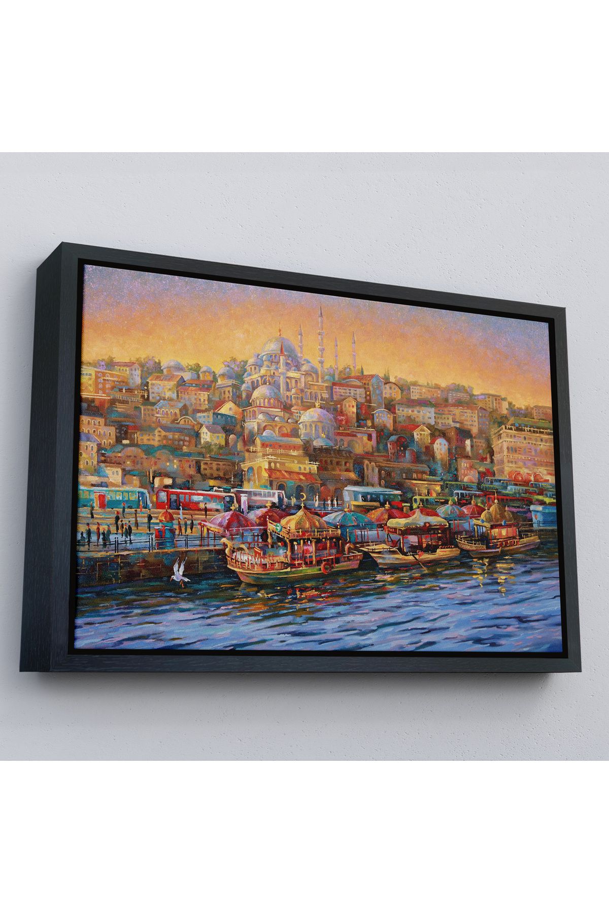 Harita Sepeti-Painting of a Kitten in Front of Sultan Ahmet Mosque with a White Frame 4