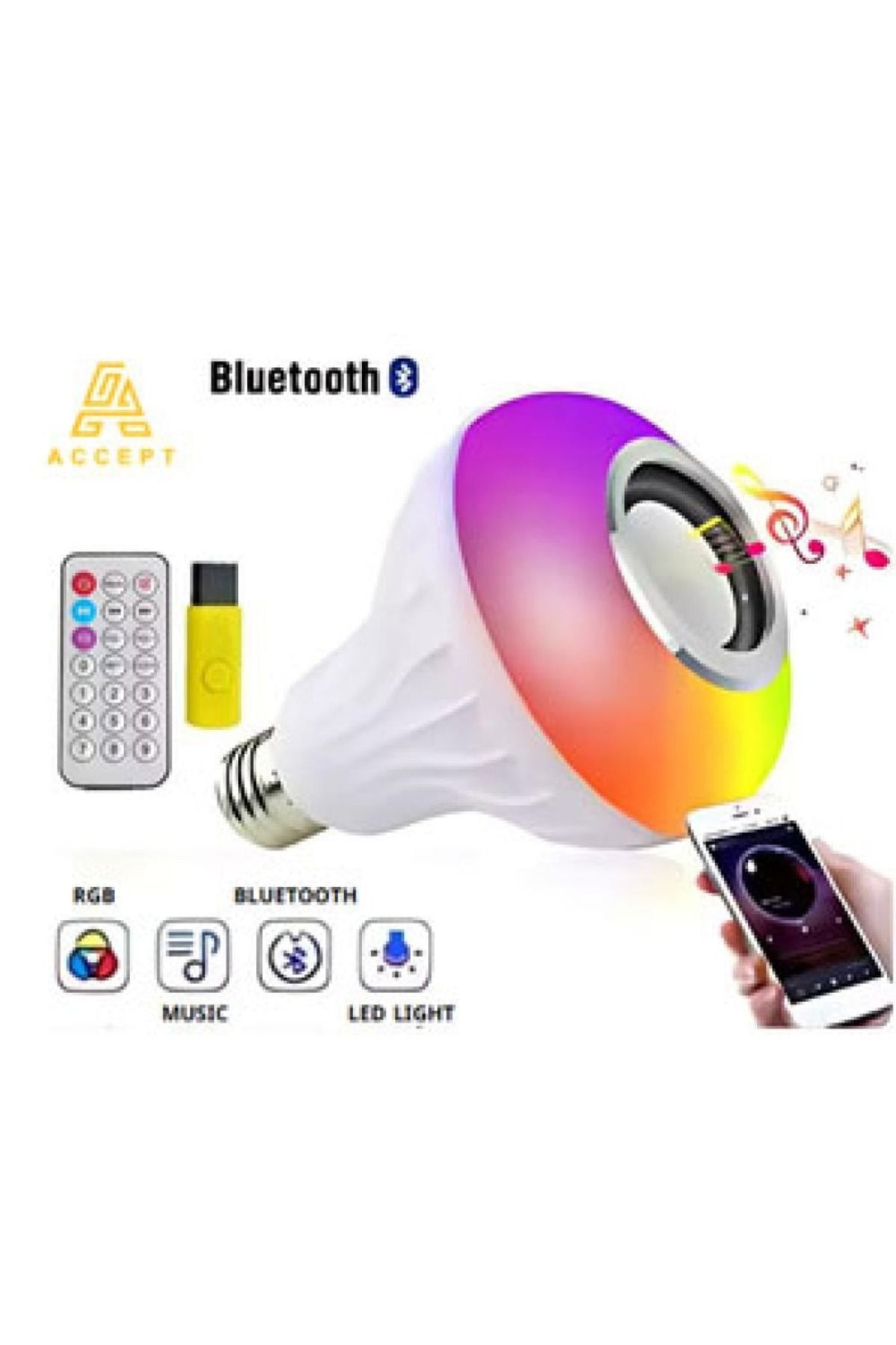 Generic-Disco Lamp with Bluetooth Speaker, USB Flash Drive and Multi-Color Remote Control 1