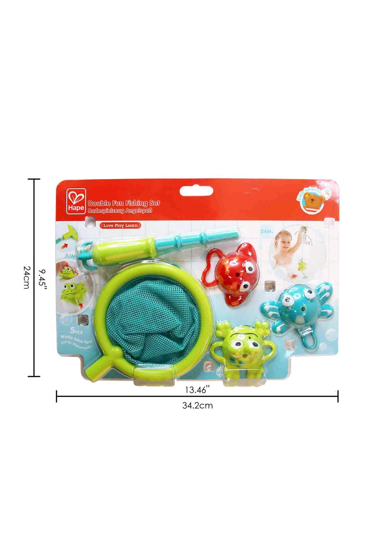 Hape-Double Fun Fishing Set, Jumping Sea Creatures with Net & Detachable Ages 2 Years+ 5
