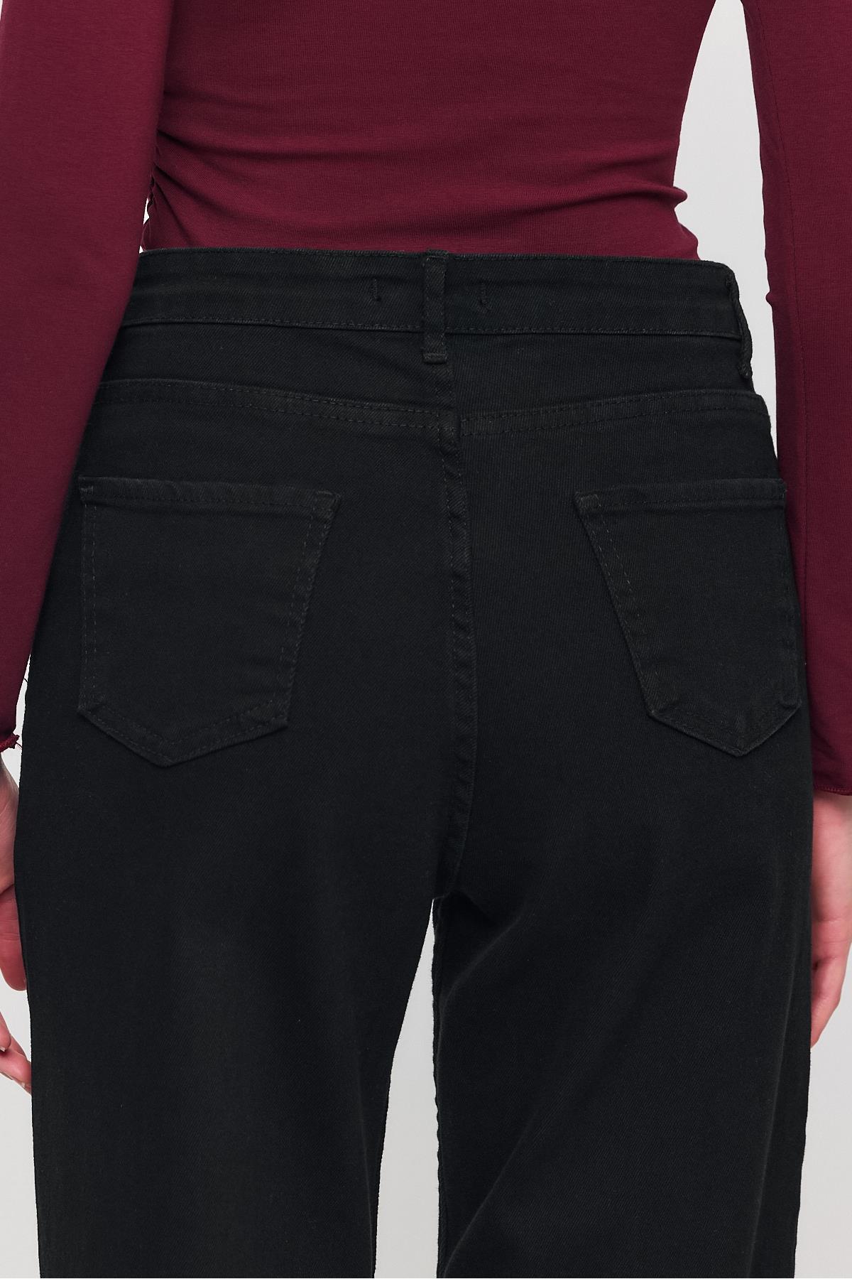 Rays  11104 Likralı Bol Paça Pantolon Siyah - Görsel 6