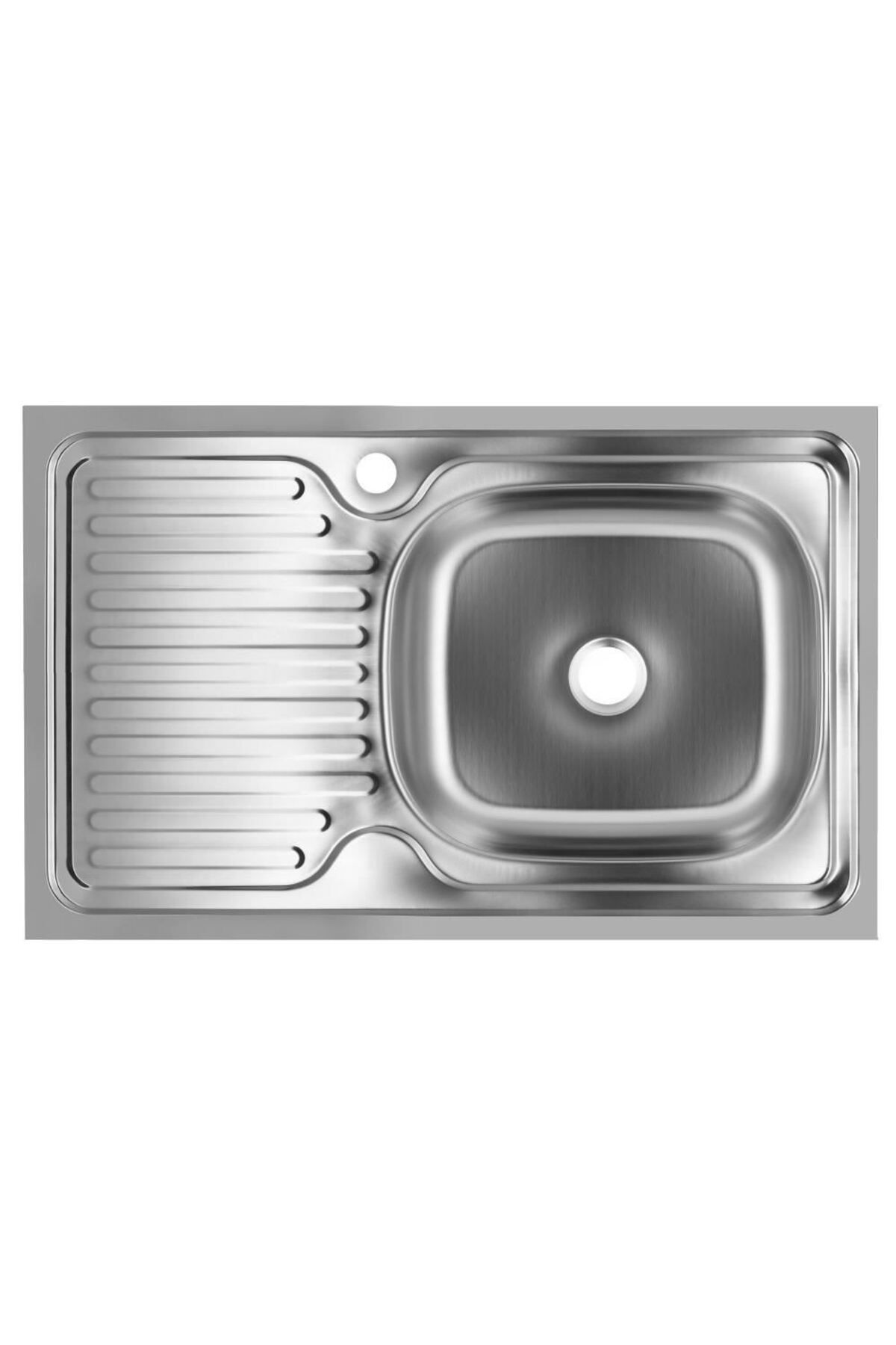 Freddo Chiuveta Bucatarie Pentru Blat Sn9002d, 76x43.5cm, Anticalcar, Cu Preaplin, Cuva Dreapta, Inox - One Size