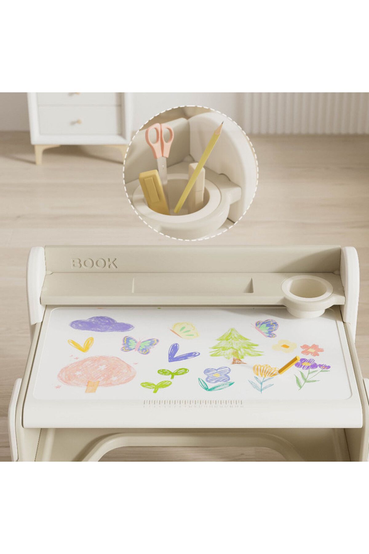 Little Story-- Table - Multi Purpose Drawing/Study w/ Chair - Beige 5