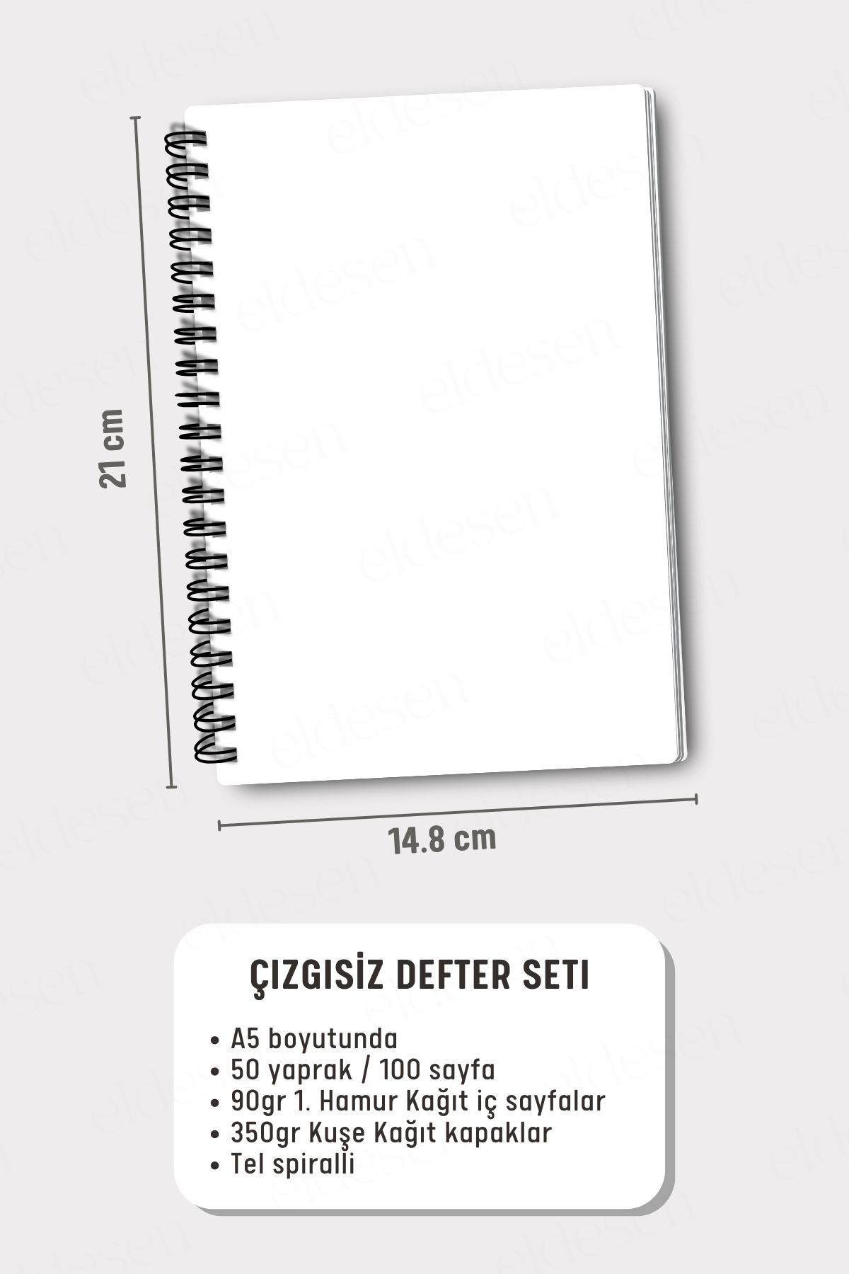 Eldesen Tasarım-School Notebook Set - A5 / 50 Sheets, 100 Sheets, 4 Counter 2