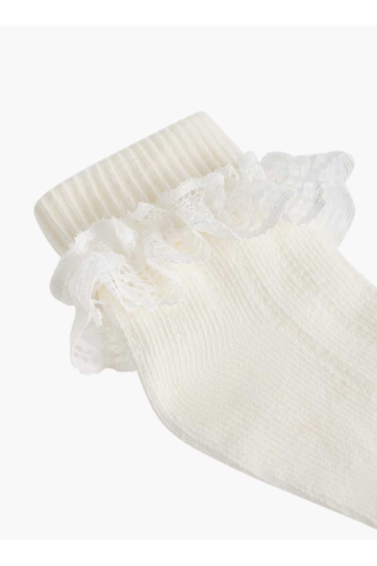 Barefeet-Frill Detail Non Terry Ankle Length Socks - Set of 3 3