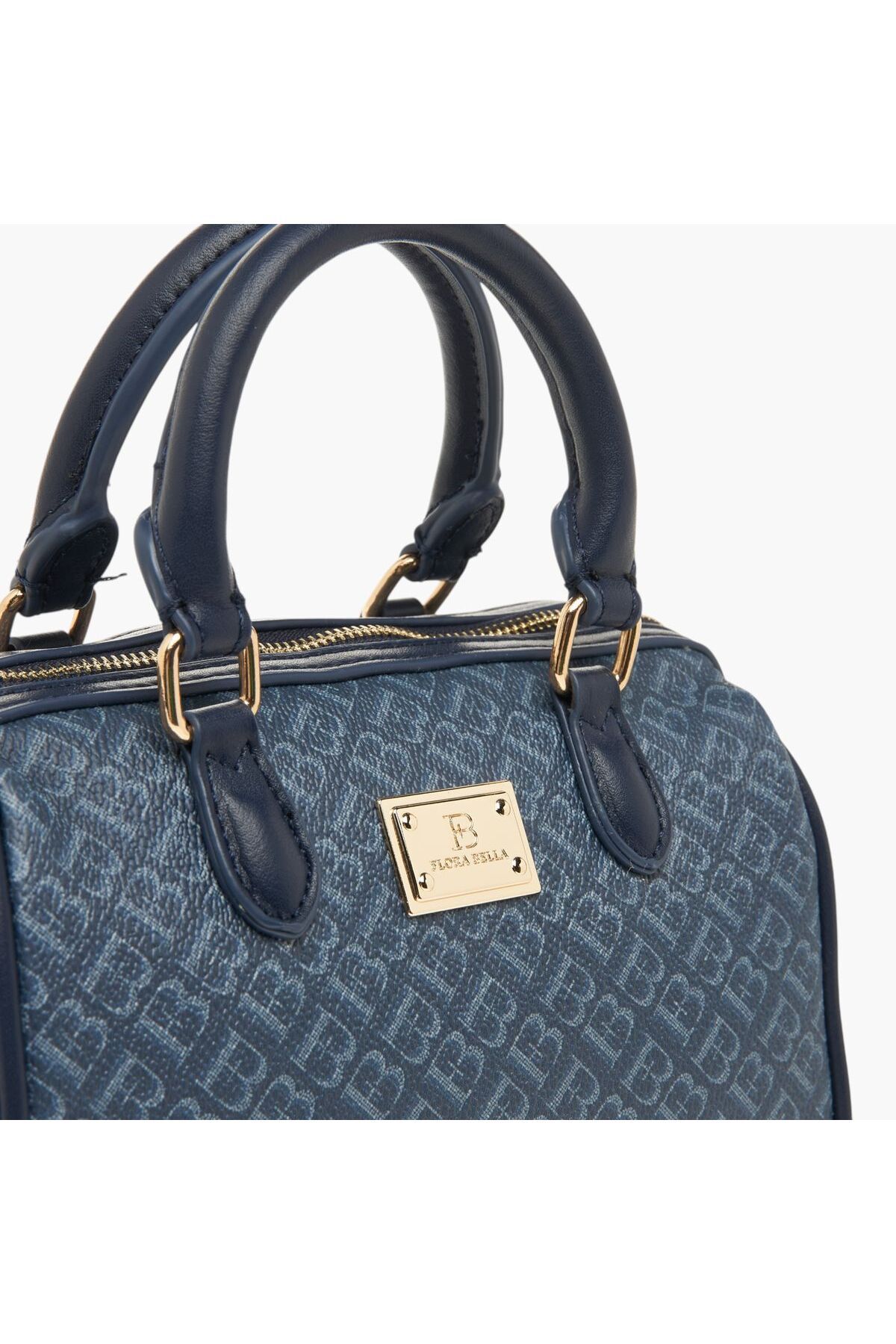 Flora Bella by Shoexpress-Monogram Print Tote Bag with Double Handles and Zip Closure 4