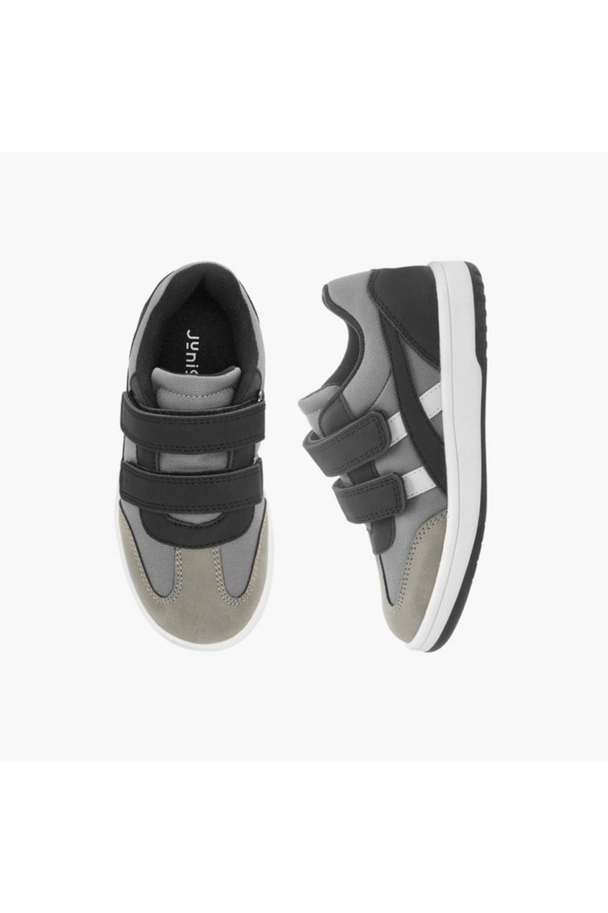 Juniors-Panelled Sneakers with Hook and Loop Closure 1
