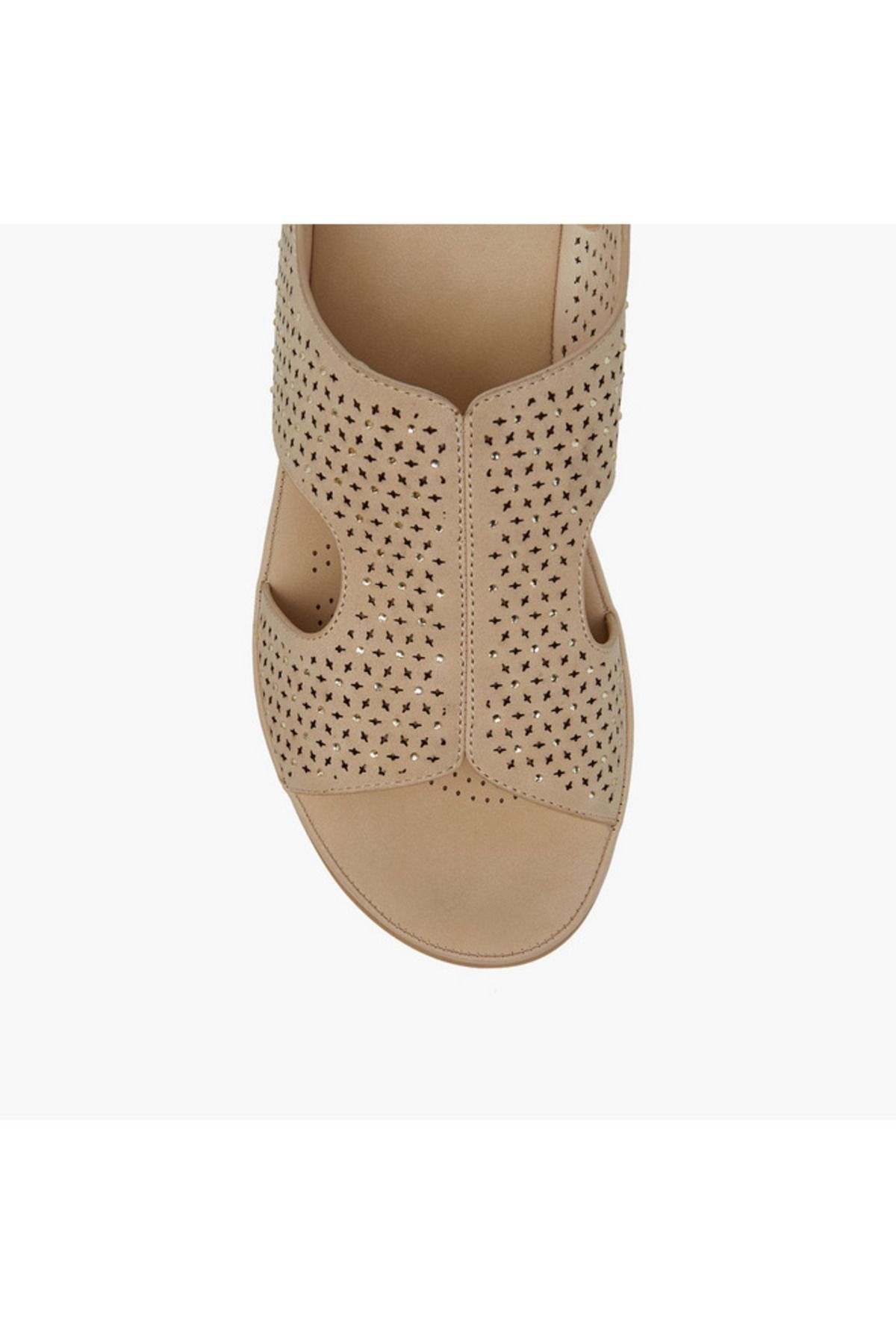 Le Confort-Laser Cut Detail Strap Sandals with Hook and Loop Closure 4