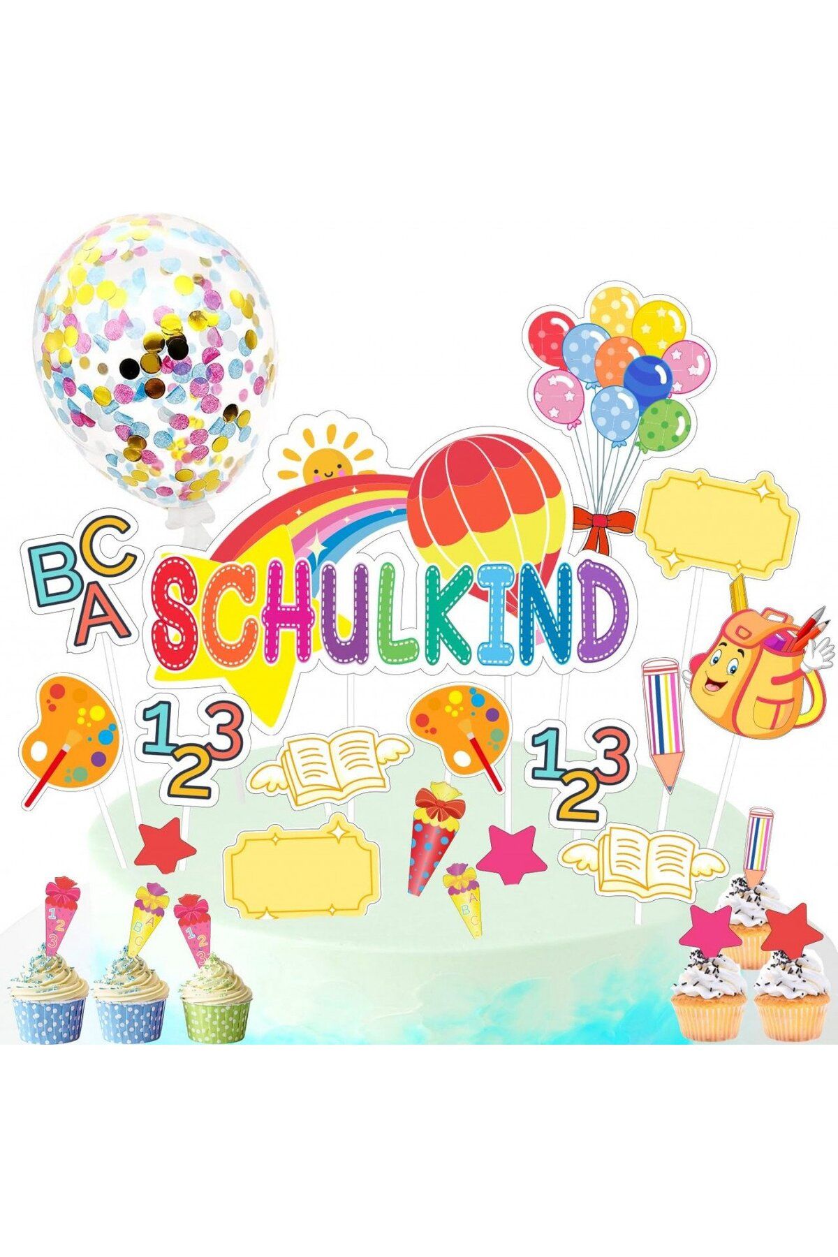 Binxirui Set De 27 Decoratiuni Pentru Tort Binxirui, Carton, Multicolor - One Size
