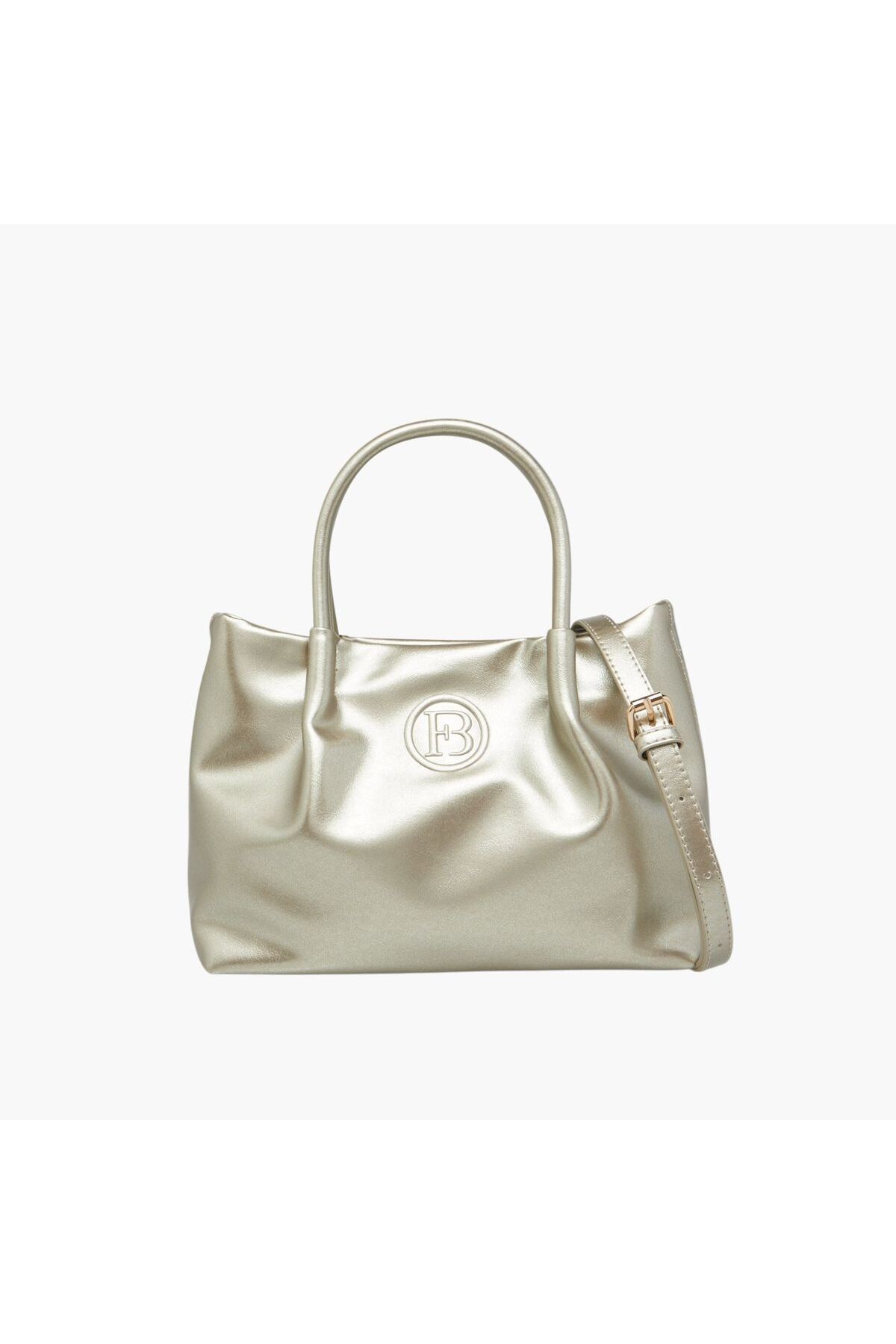 Flora Bella by Shoexpress-Logo Embossed Tote Bag with Detachable Strap and Snap Button Closure 1