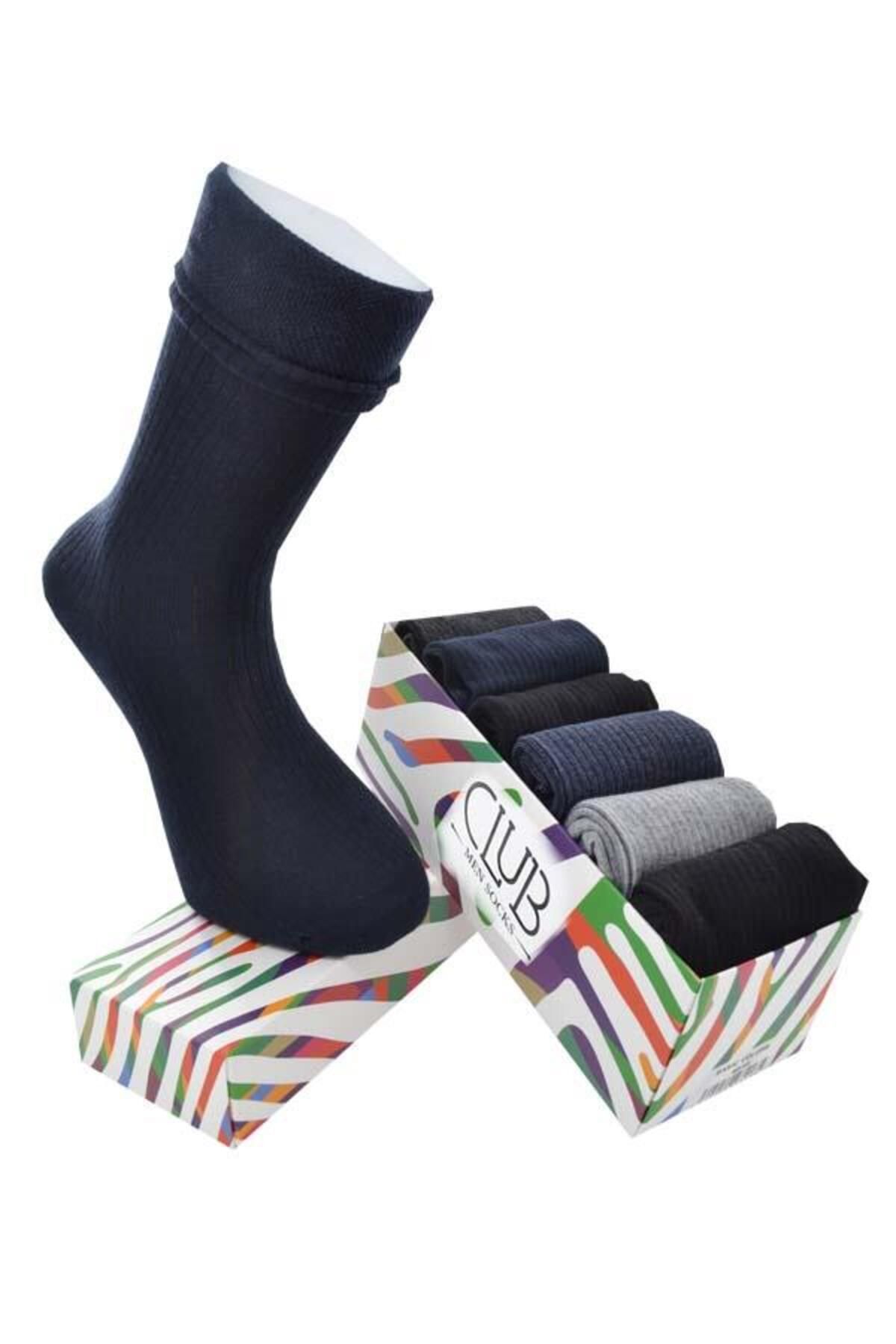 Flora-Men's Club 6-Piece Box Special Series Seamless Cotton Long Socks 1
