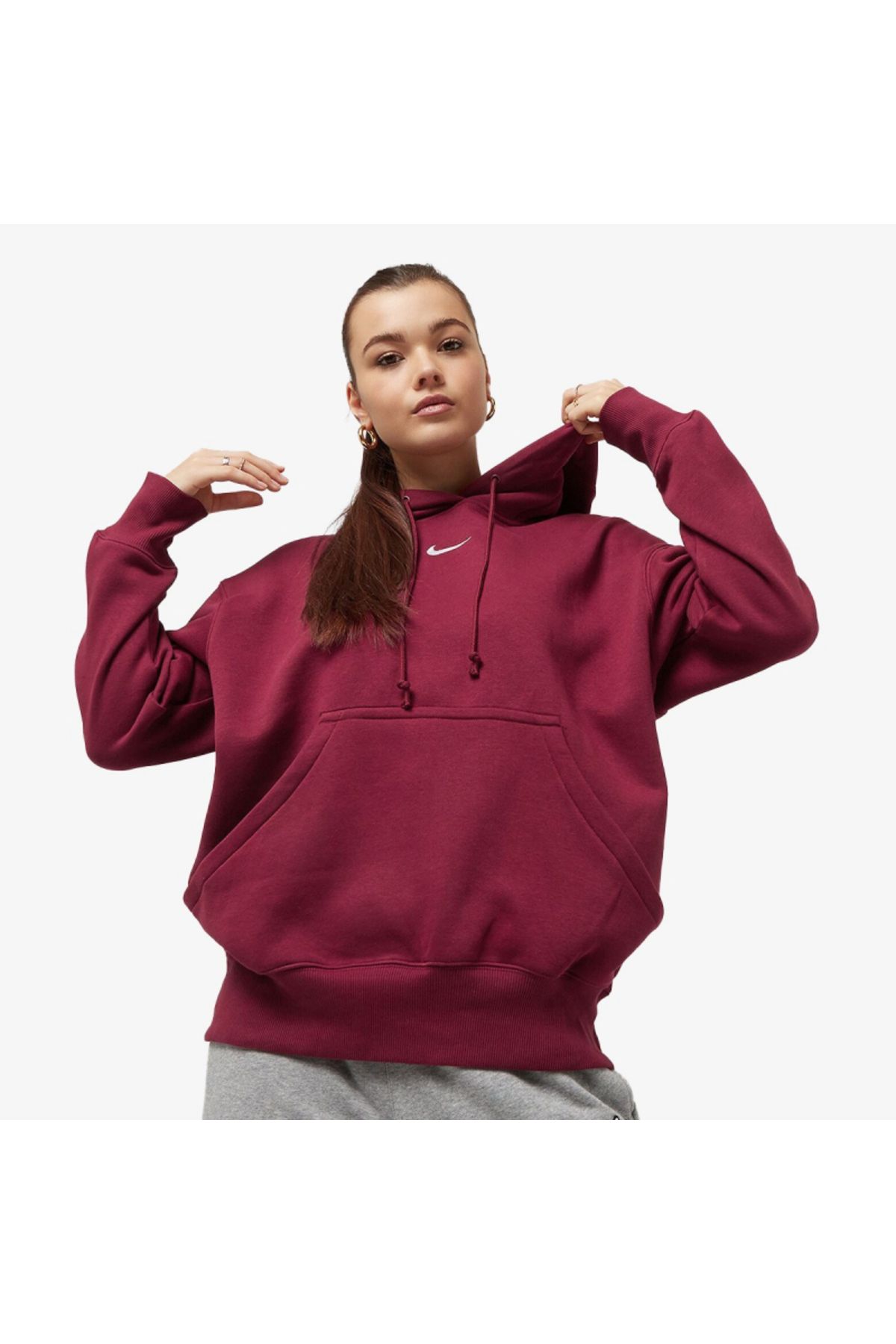 Nike Sportswear Phoenix Fleece Oversize Bordo Spor Sweatshirt