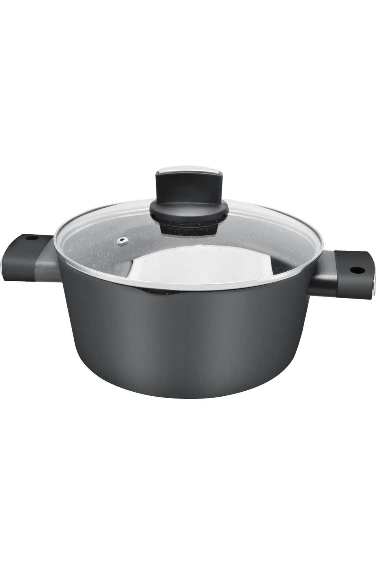 Zilan-Zilan ZLN0867 Black saucepan with marble coating, 5 layers, 28 cm and soft-touch handles, 7.1 L 7