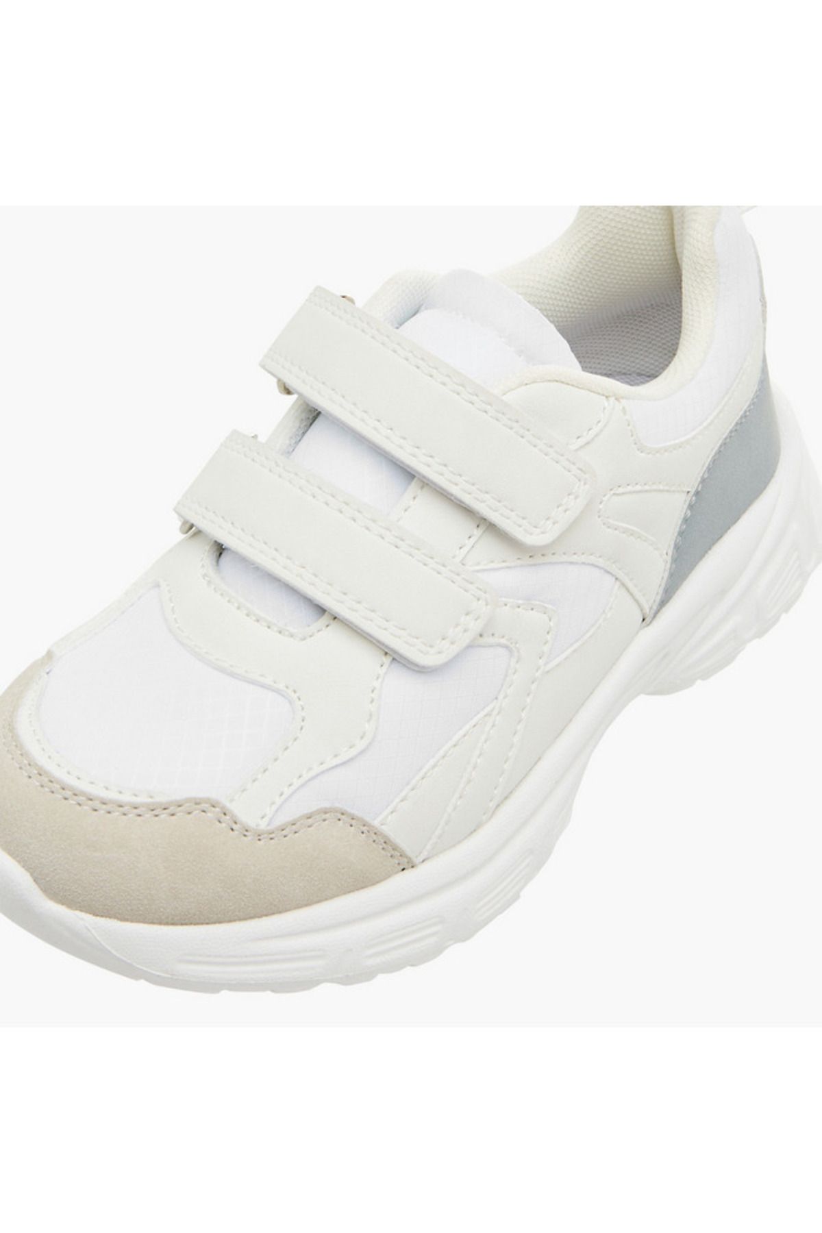 Juniors-Panelled Sneakers with Hook and Loop Closure 4