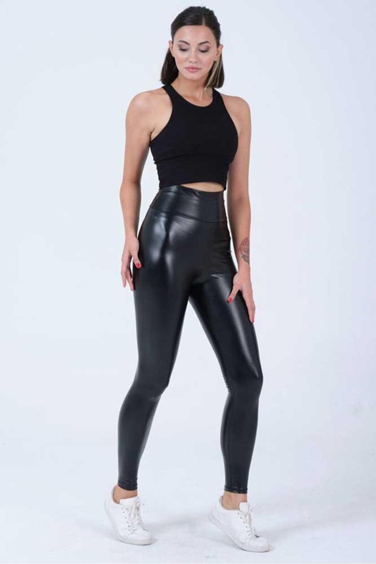 DoDe Flora-Ψηλόμεσο ελαστικό δερμάτινο κολάν - Slim Fit 4