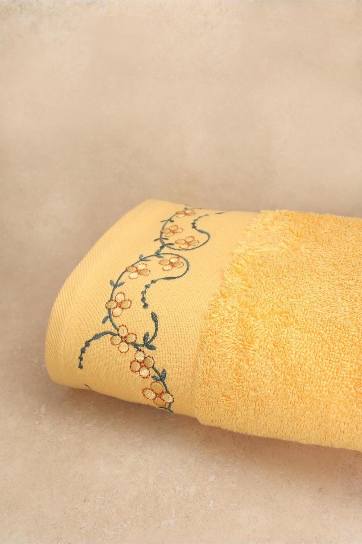 Ellia Soft-Cotton Embroidered Dowry - Luxury Face Towel 50X100 cm Soft, Absorbent, Quality Bathroom &amp;   Use 3