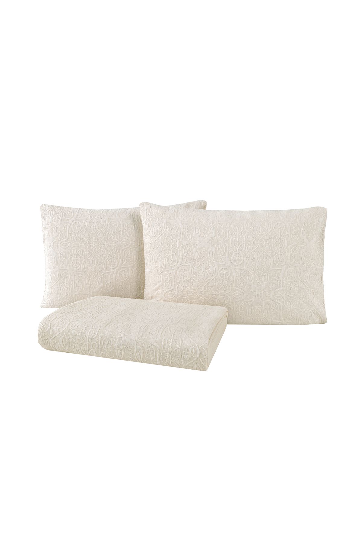 Yataş-Ecru Matos Matos Bedspread Set - Double 3