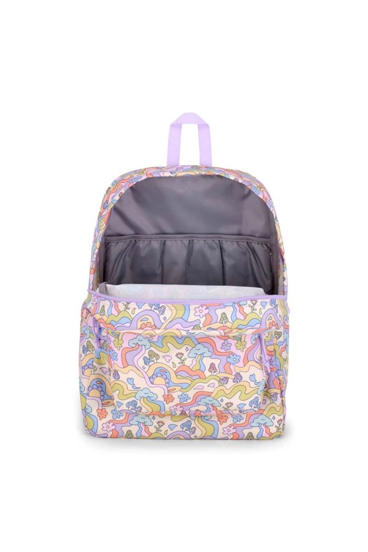 Jansport-Purple printed backpack JanSport SuperBreak Plus Groovy Guides 2
