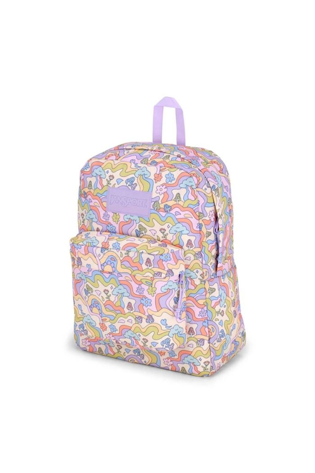 Jansport-Purple printed backpack JanSport SuperBreak Plus Groovy Guides 4