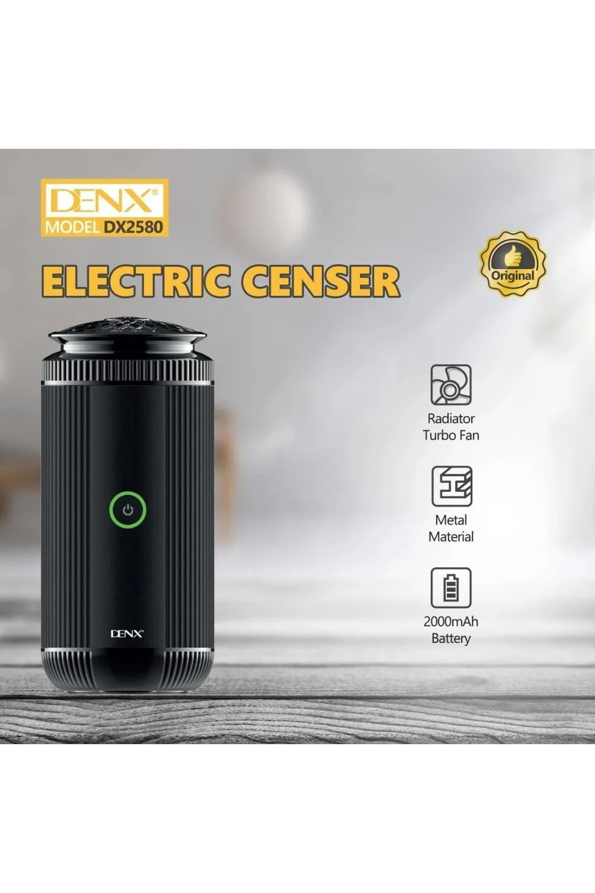 Denx-Rechargeable Electric Incense Burner With Type-c Port, Incense Burner With Turbo Fan Dx2580 2